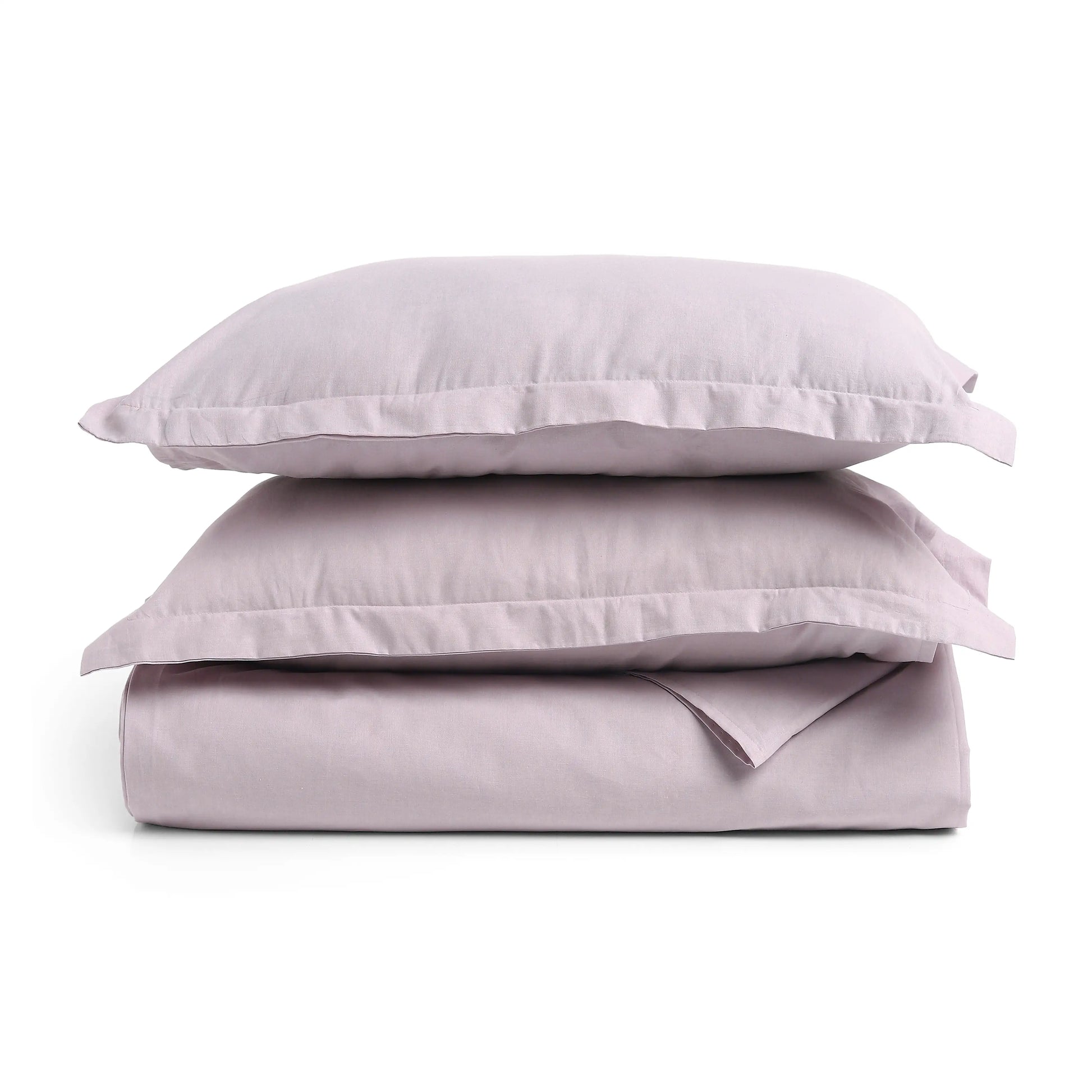 Paleto | Everyday Hues Solid Dyed Cotton Bedsheet Set-Grey Lavender Grey Lavender / Double