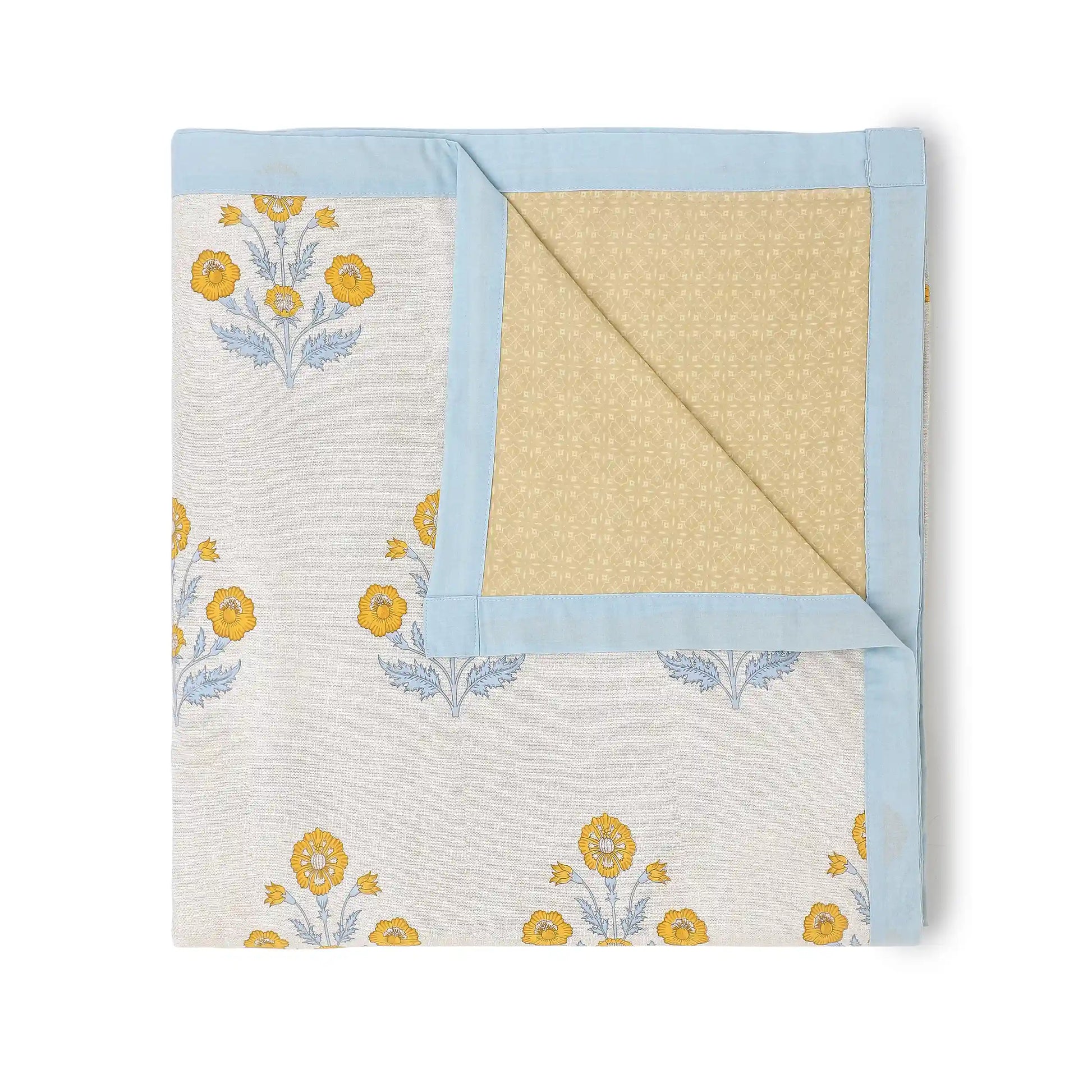 Chippa Lane | Contemporary Indian Print Design Reversible Dohar with Super Soft Flannel Layering-Ochre Ochre / Double