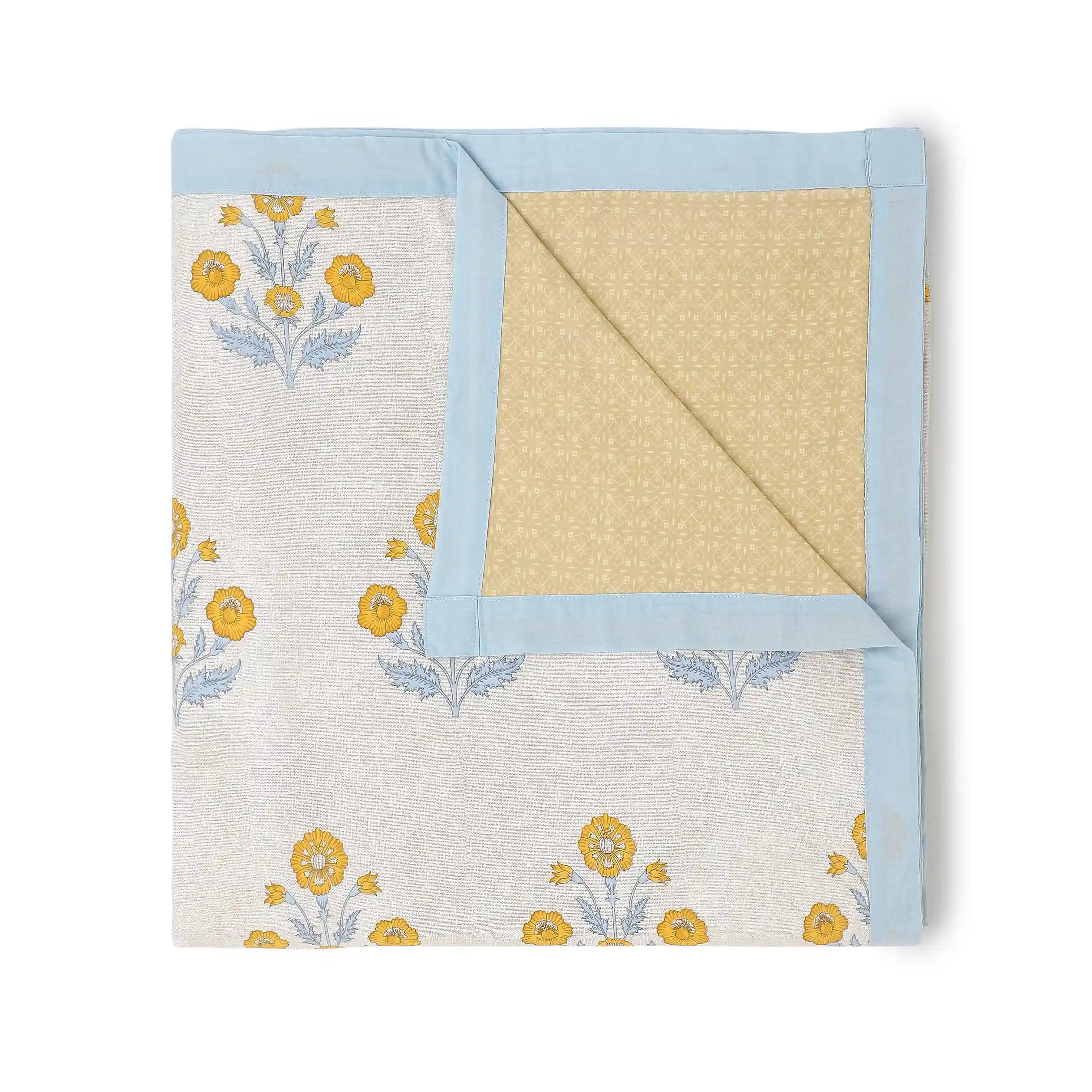 Chippa Lane | Contemporary Indian Print Design Reversible Dohar with Super Soft Flannel Layering-Ochre Ochre / Double