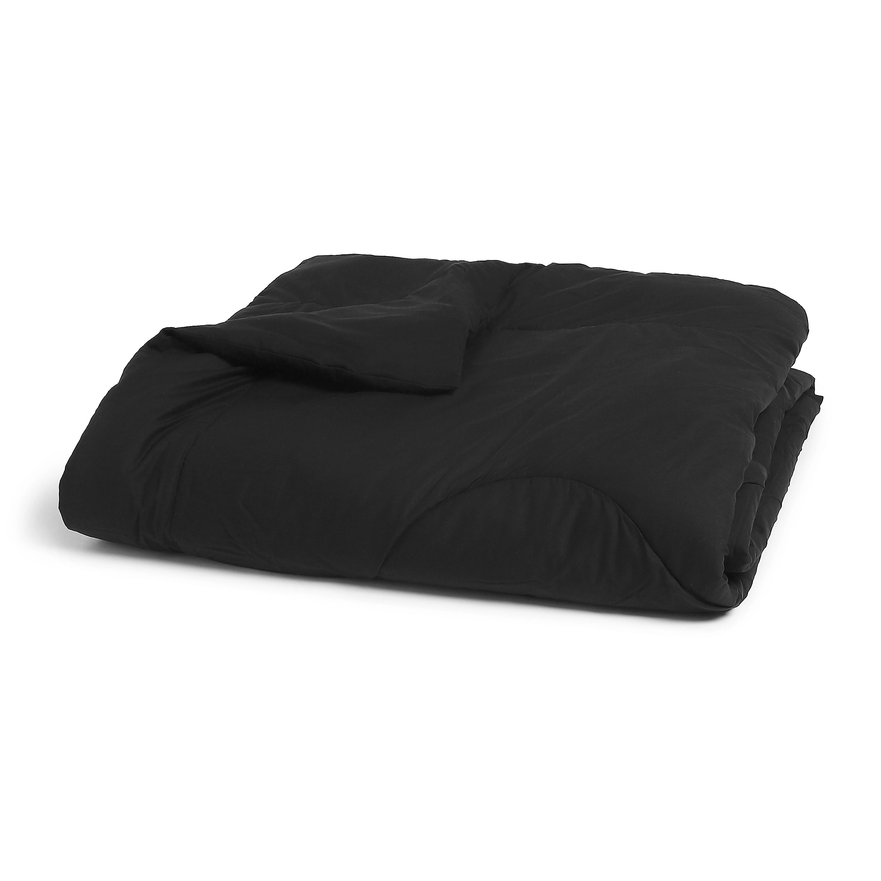 Paleto | Everyday Hues Cotton Solid Dyed 120GSM Comforter-Black Black / Single