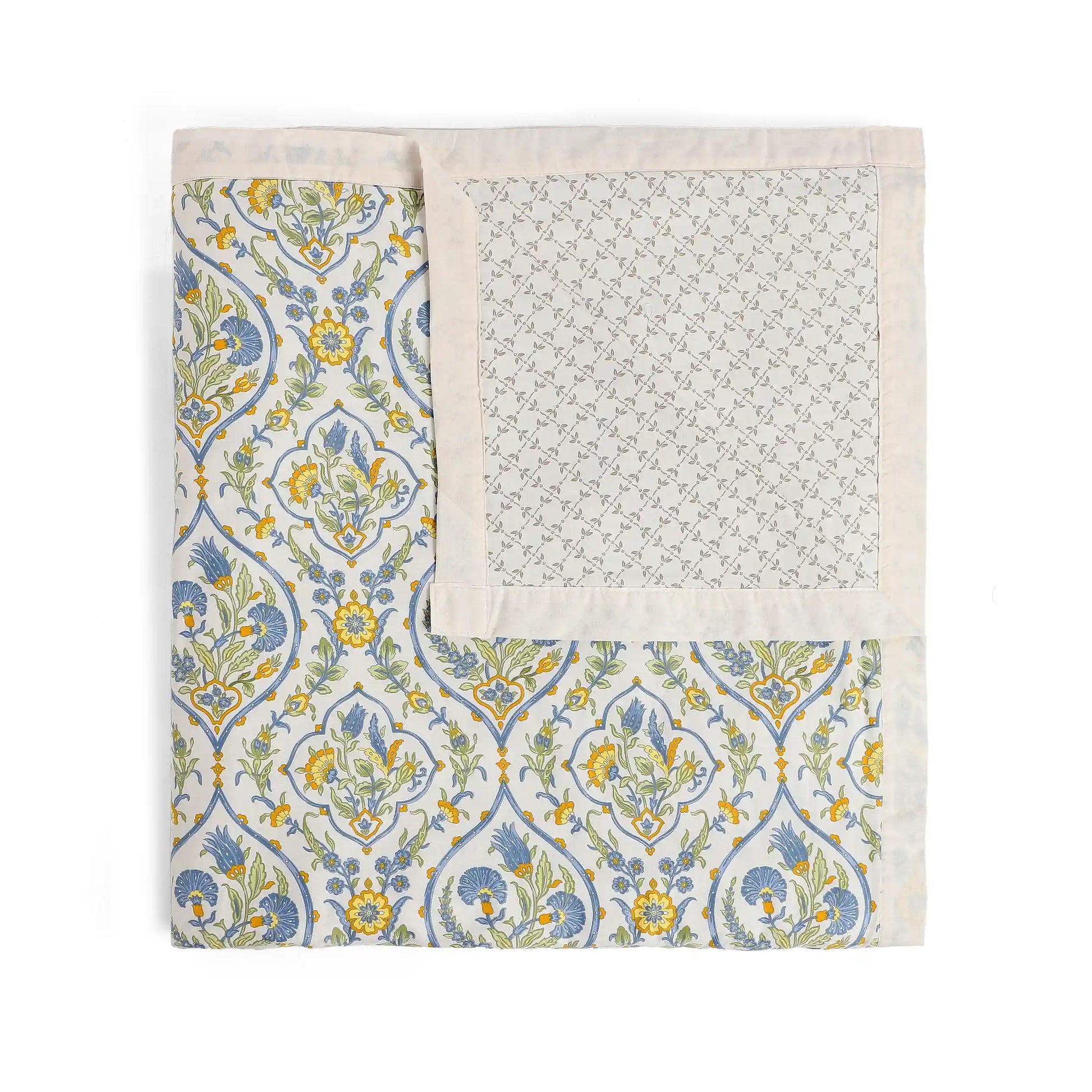 Fergana 100% Cotton Dohar Yellow Bloom / Double