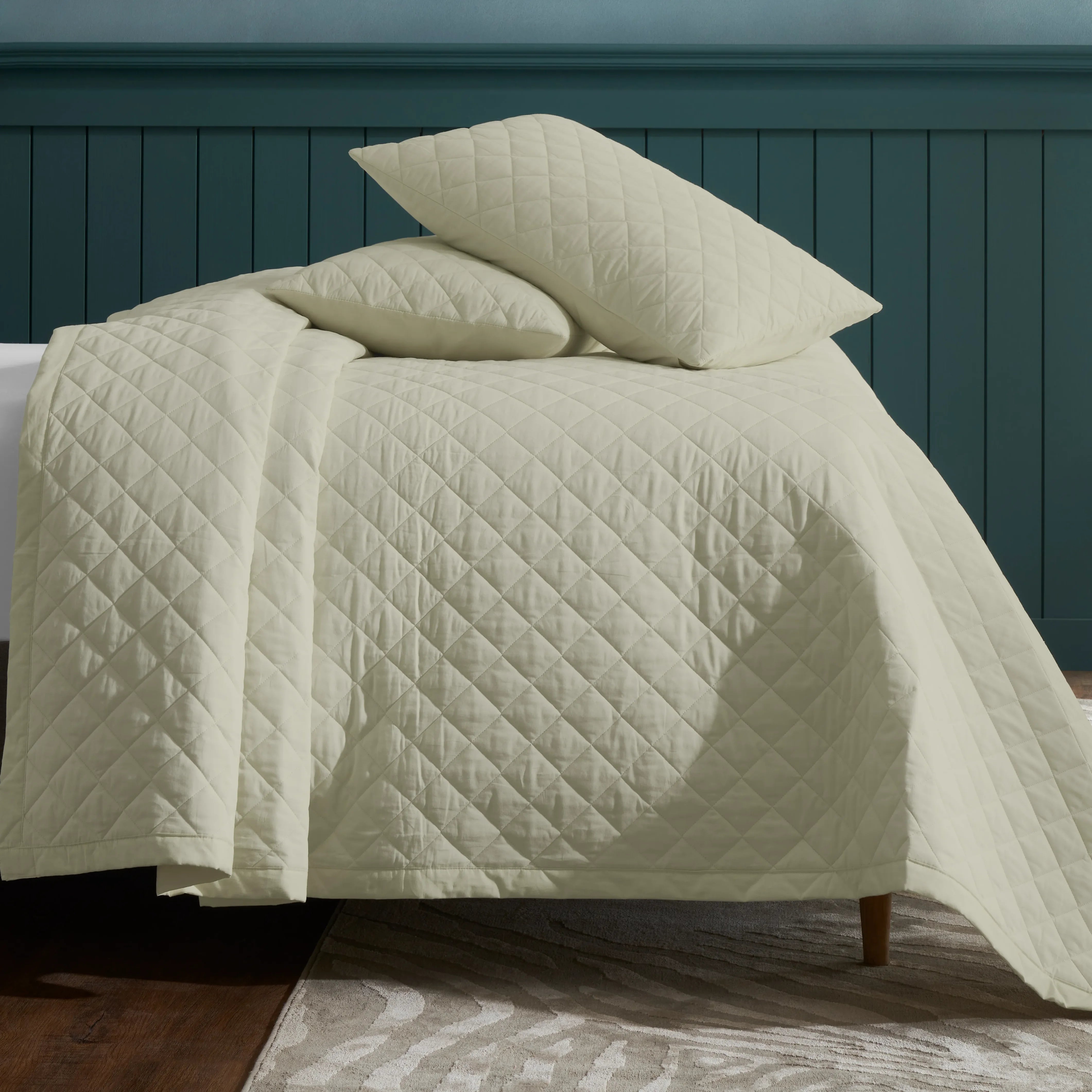 Nuvola | Luxurious Solid Dyed Diamond Quilted Cotton Bedcover Set Linen