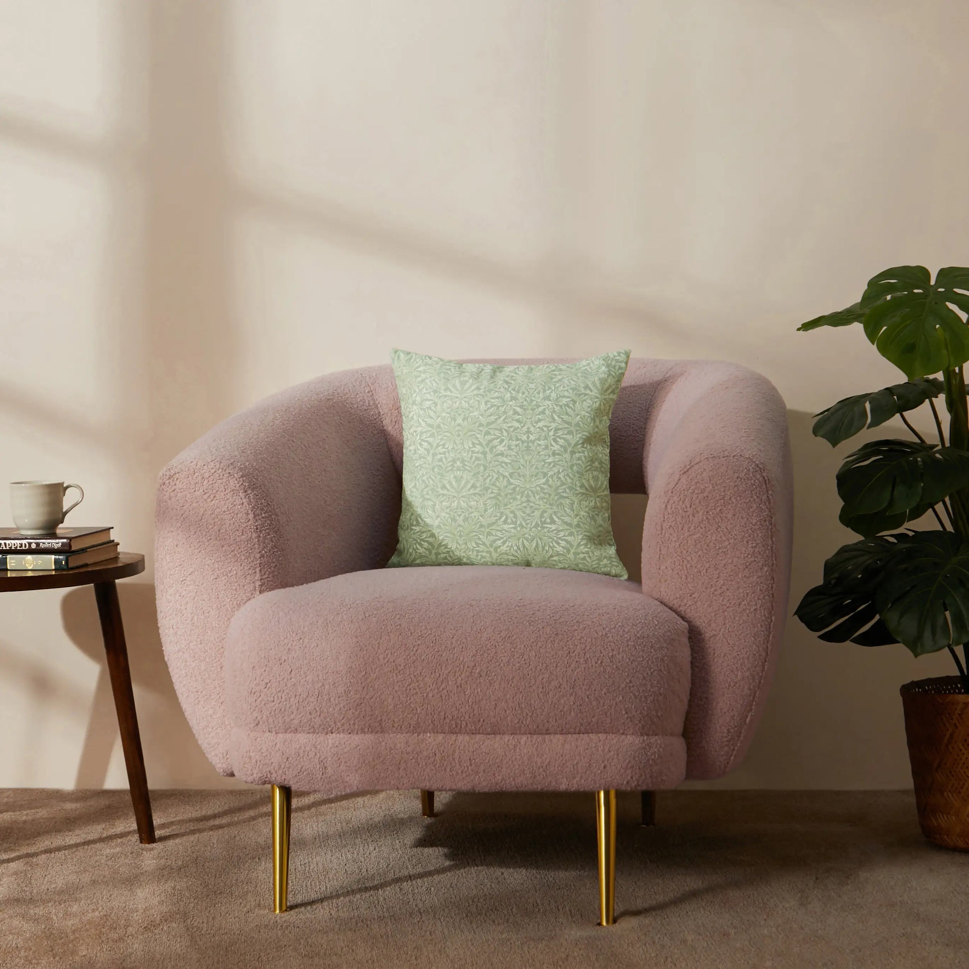 Vissencia Printed Cushion Cover | Floral Fresco Sage / Cushion Cover (41cm x 41cm)