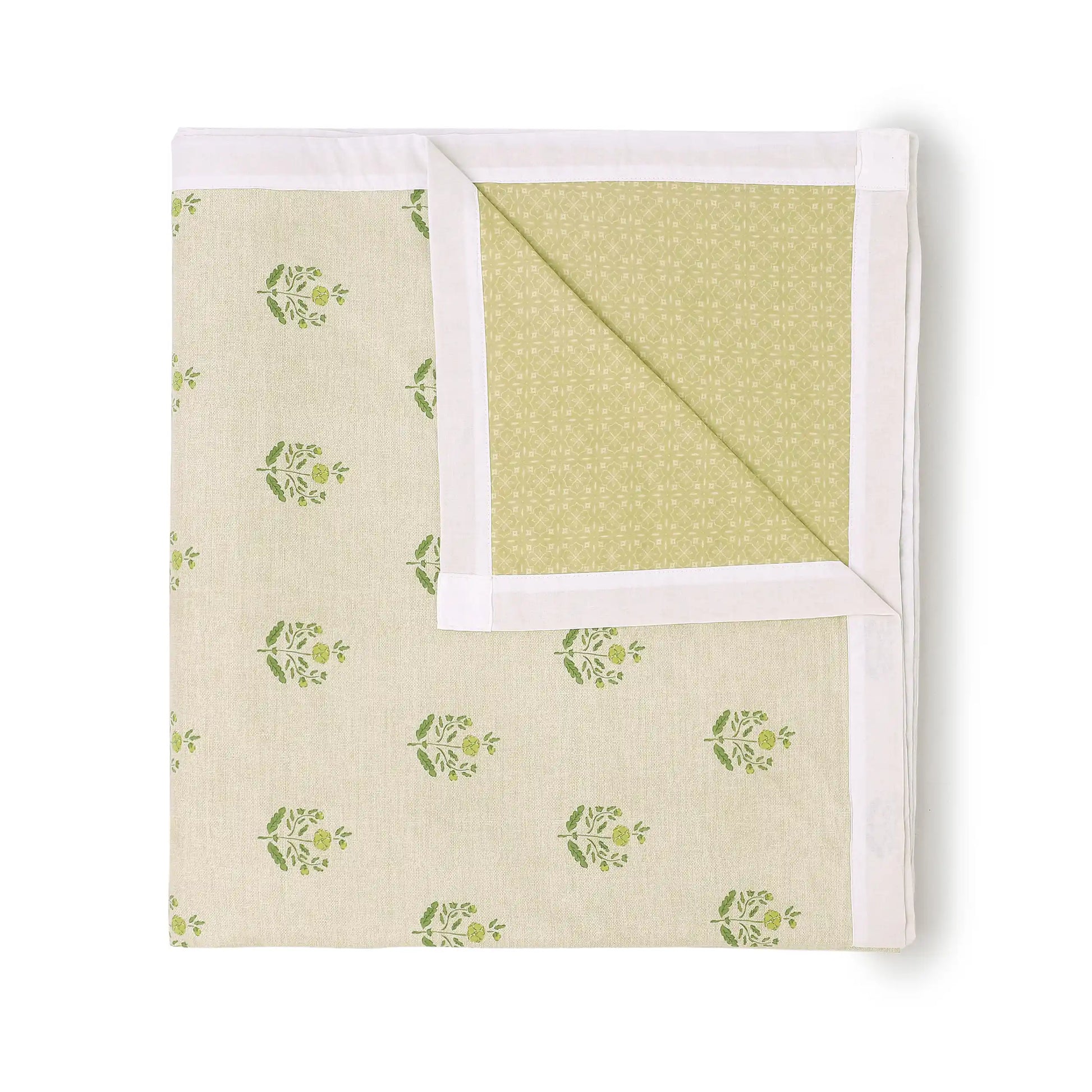 Chippa Lane | Contemporary Indian Print Design Reversible Dohar with Super Soft Flannel Layering-Indian Moss Indian Moss / Single