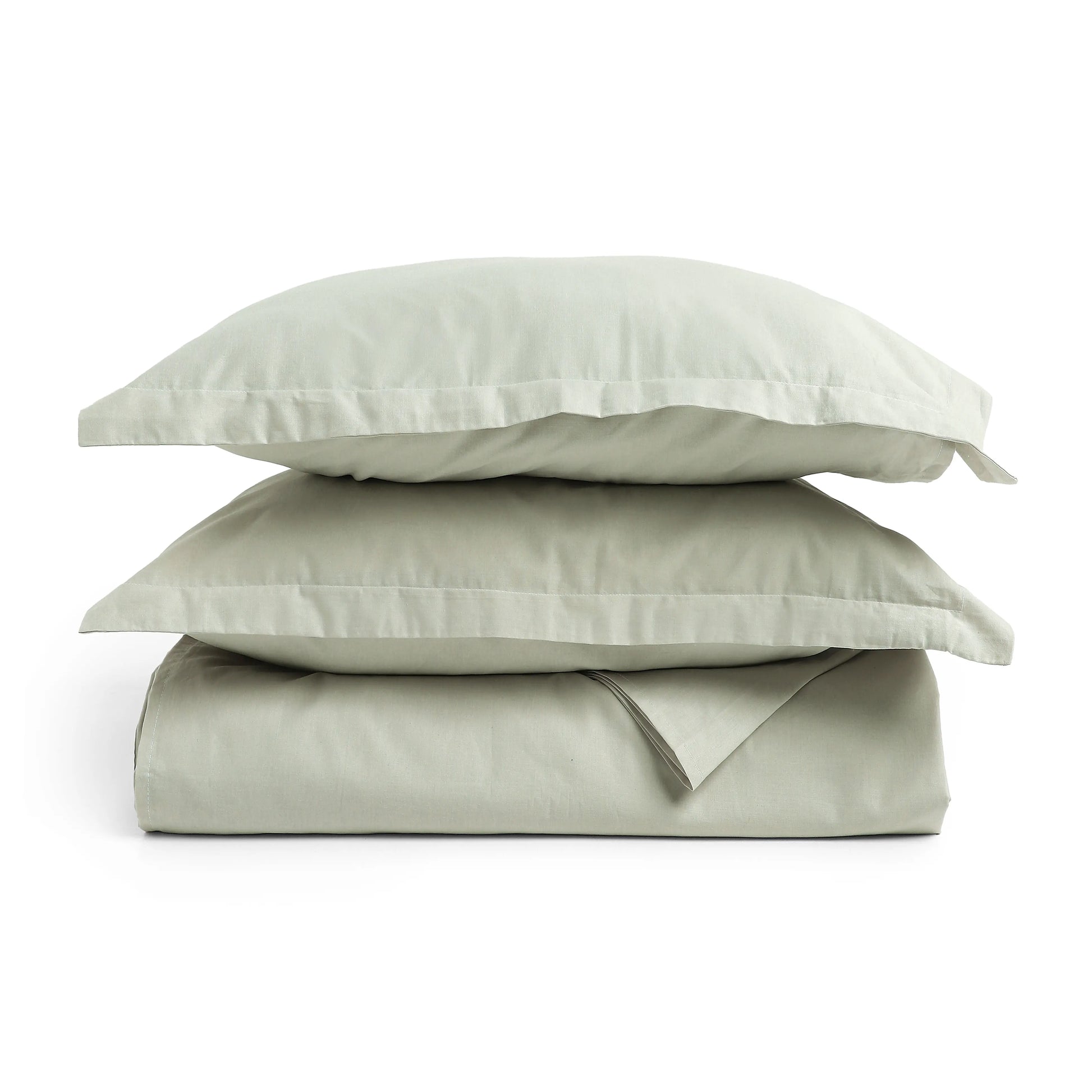 Paleto | Everyday Hues Solid Dyed Cotton Bedsheet Set-Silver Silver / Double