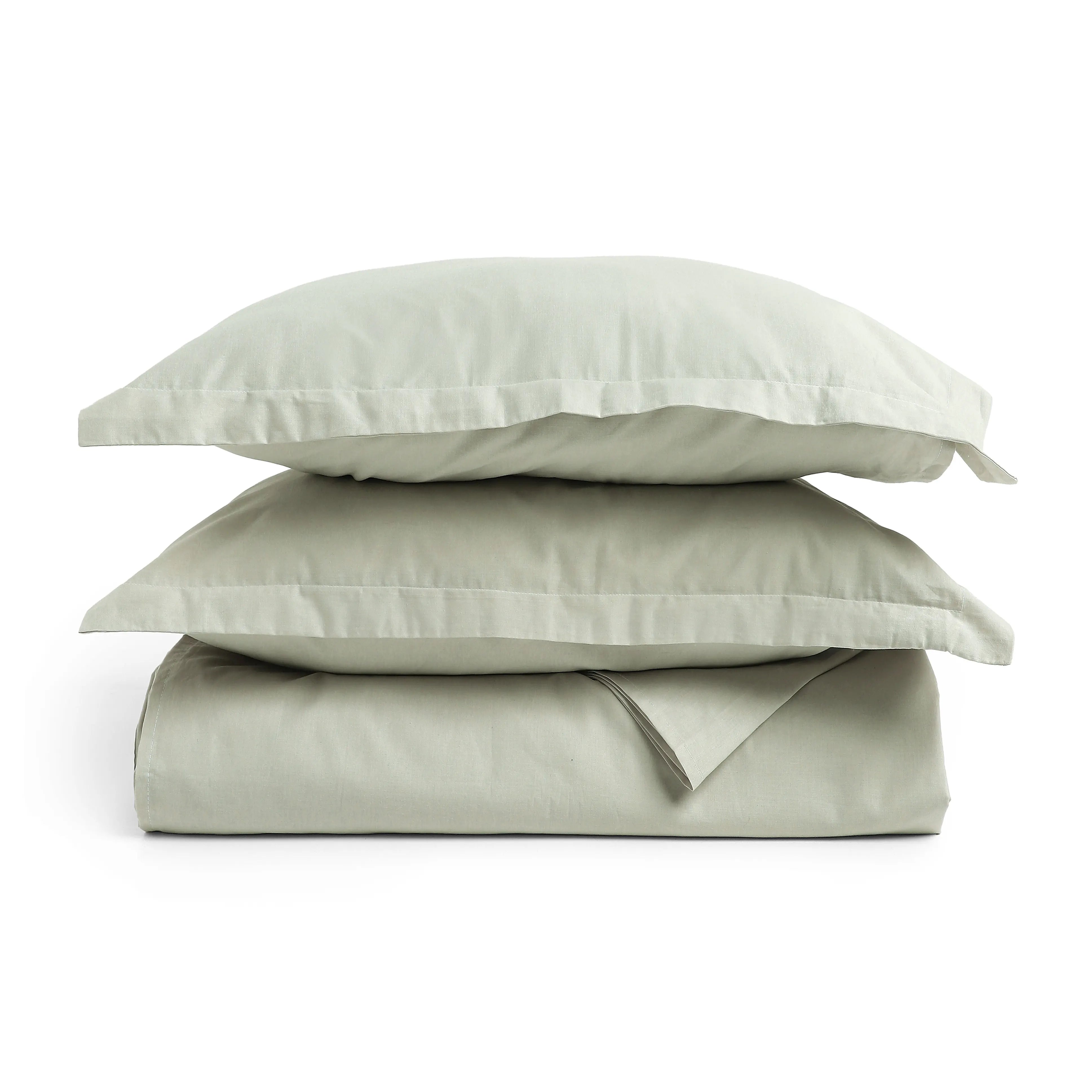 Paleto | Everyday Hues Solid Dyed Cotton Bedsheet Set-Silver Silver / Double