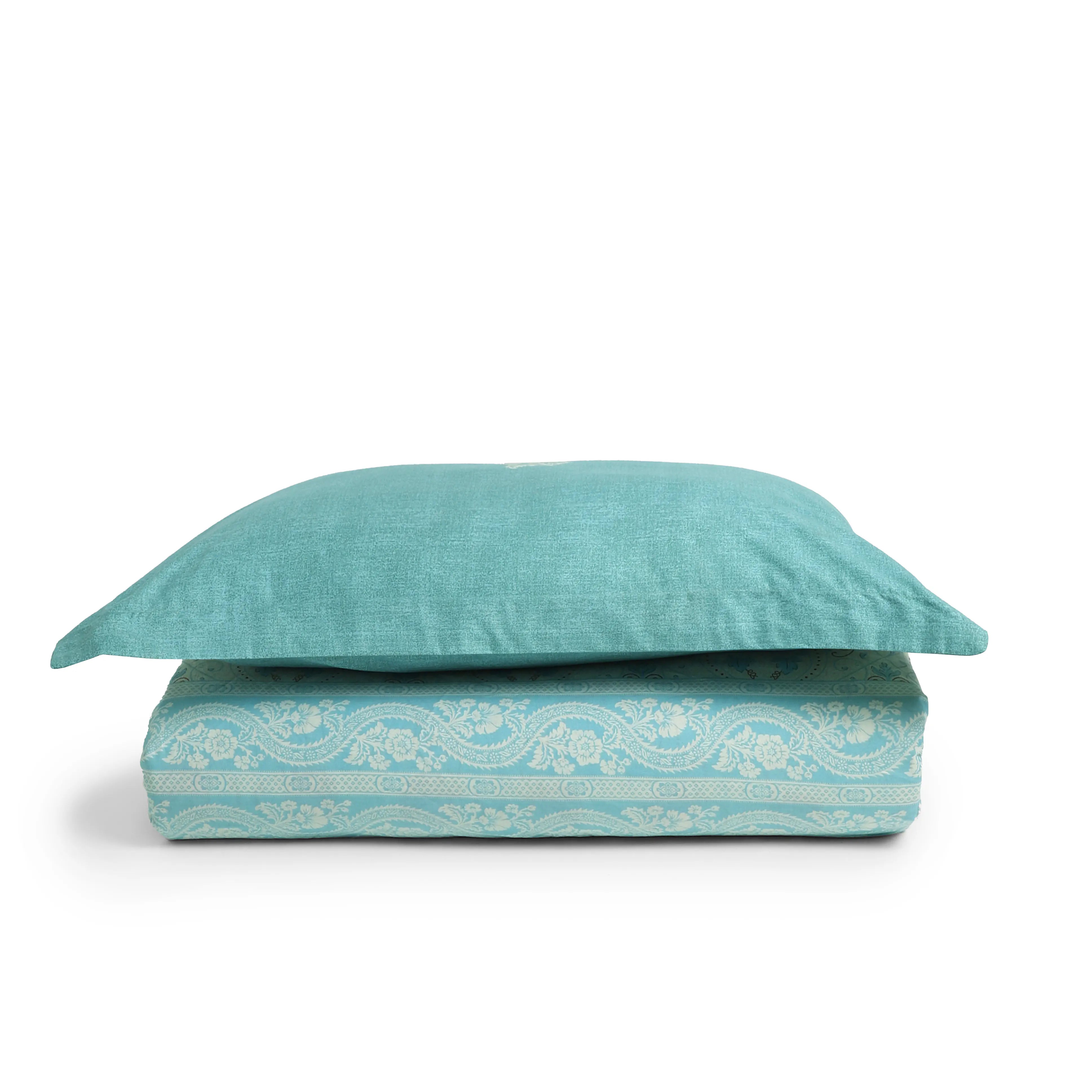 Chippa Lane | Contemporary Indian Print Design Cotton Bedsheet Set-Light Blue Light Blue / Single