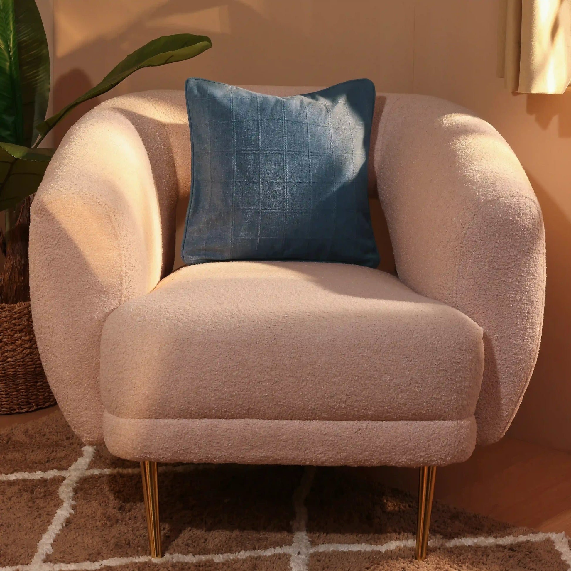 Espricia Woven Cushion Cover | Interlaced Midnight Navy / Cushion Cover (41cm x 41cm)