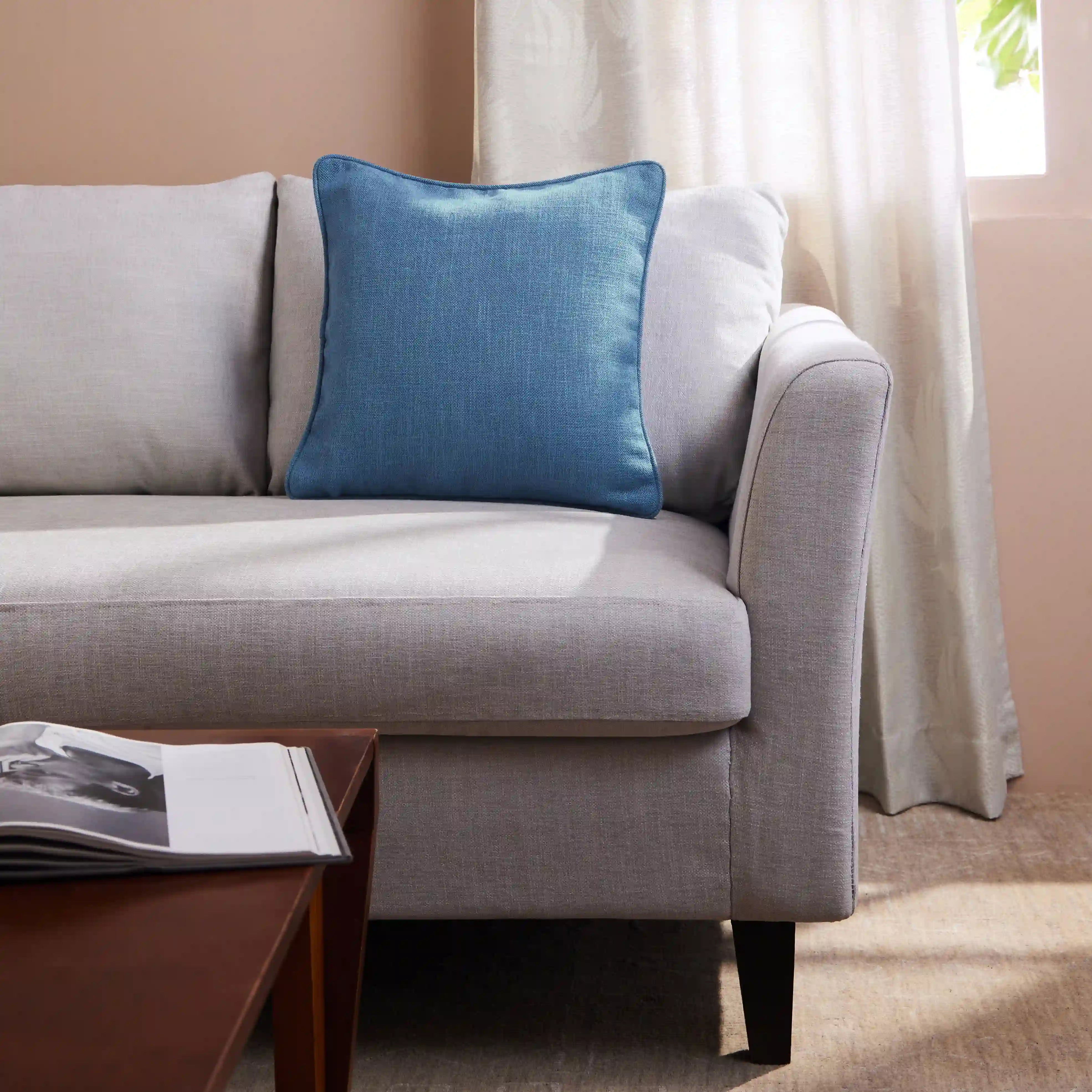 Espricia Solid Cushion Cover | Textura Denim / Cushion Cover (51cm x 51cm)