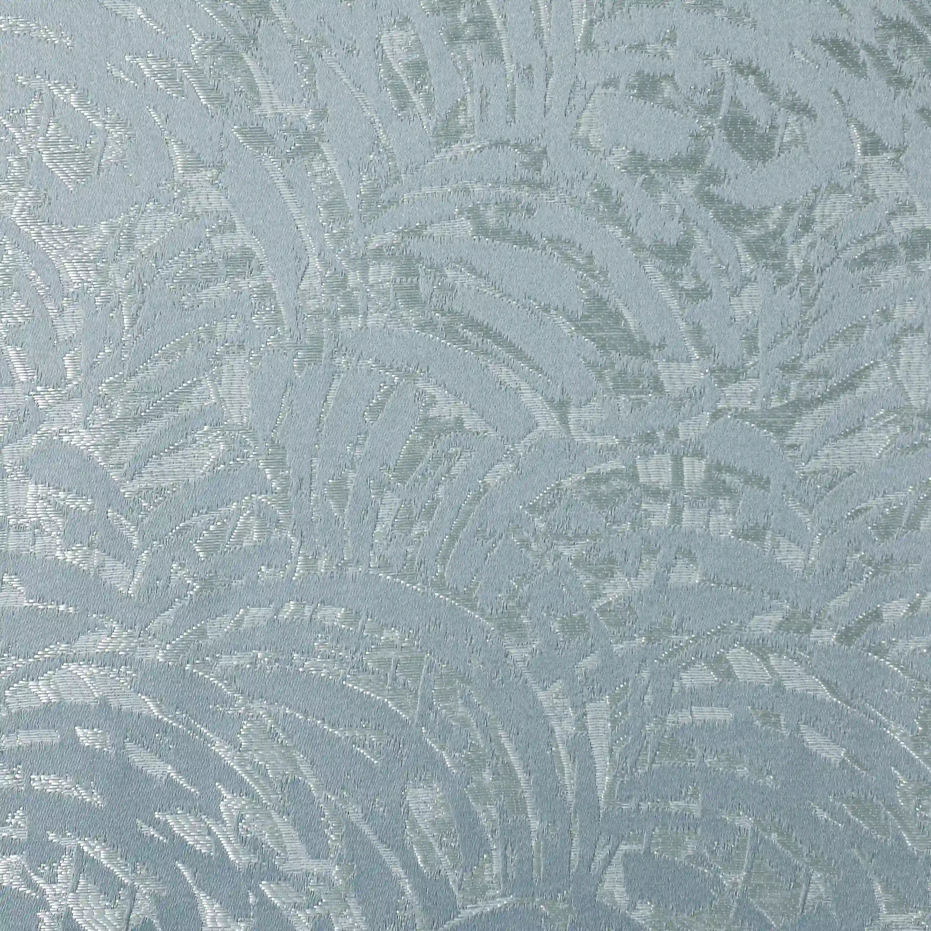De Jacquard - Luxe Set Of 2 Jacquard Readymade Curtains | Natural Imprint Blue Dust / Window (5ft X 4.4ft)
