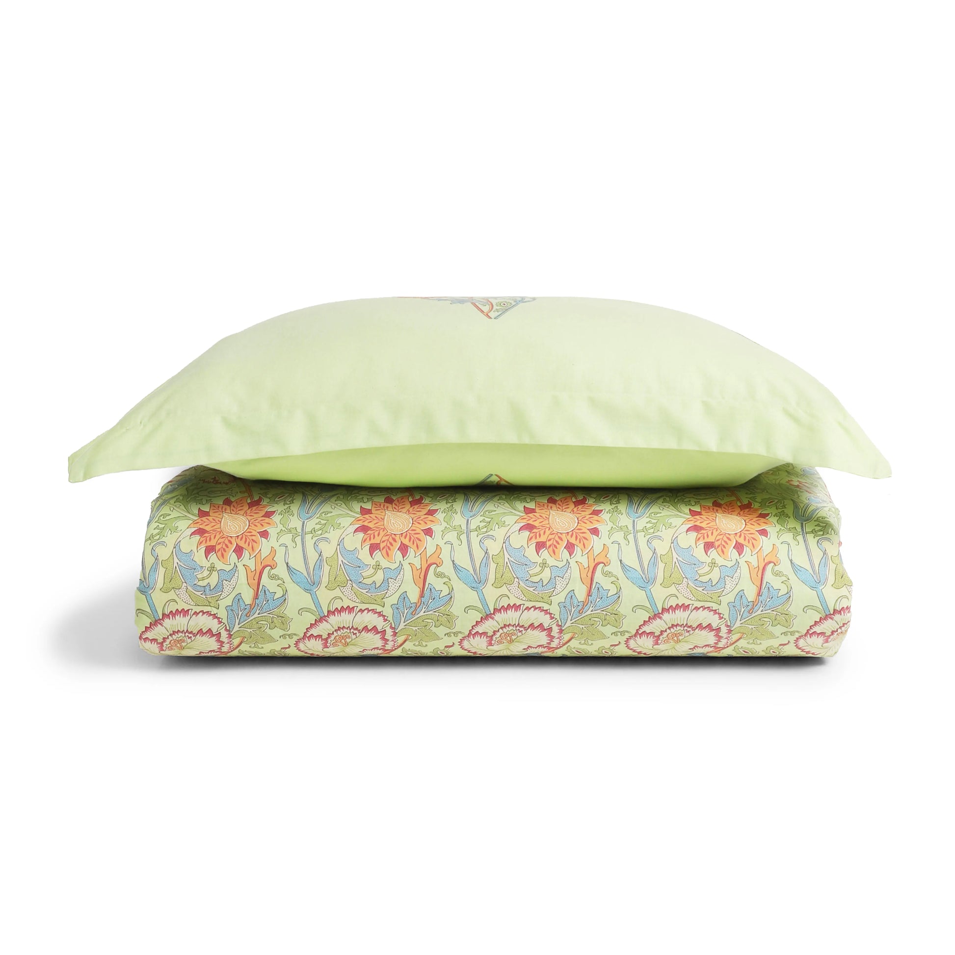 Chippa Lane | Contemporary Indian Print Design Cotton Bedsheet Set-Green Green / Single