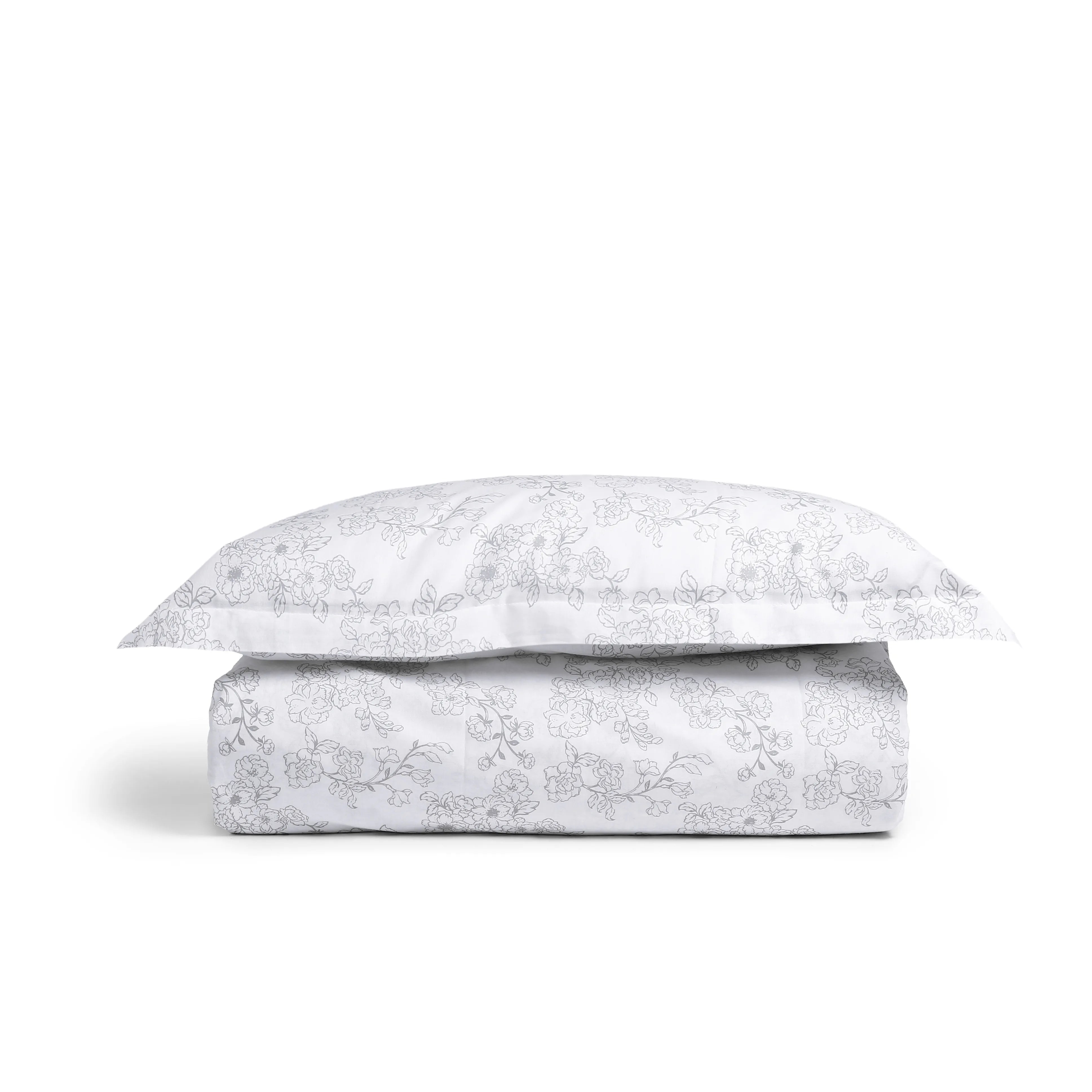 Bloomshire Classic | Everyday Charm Printed Cotton Bedsheet Set-Grey Grey / Single