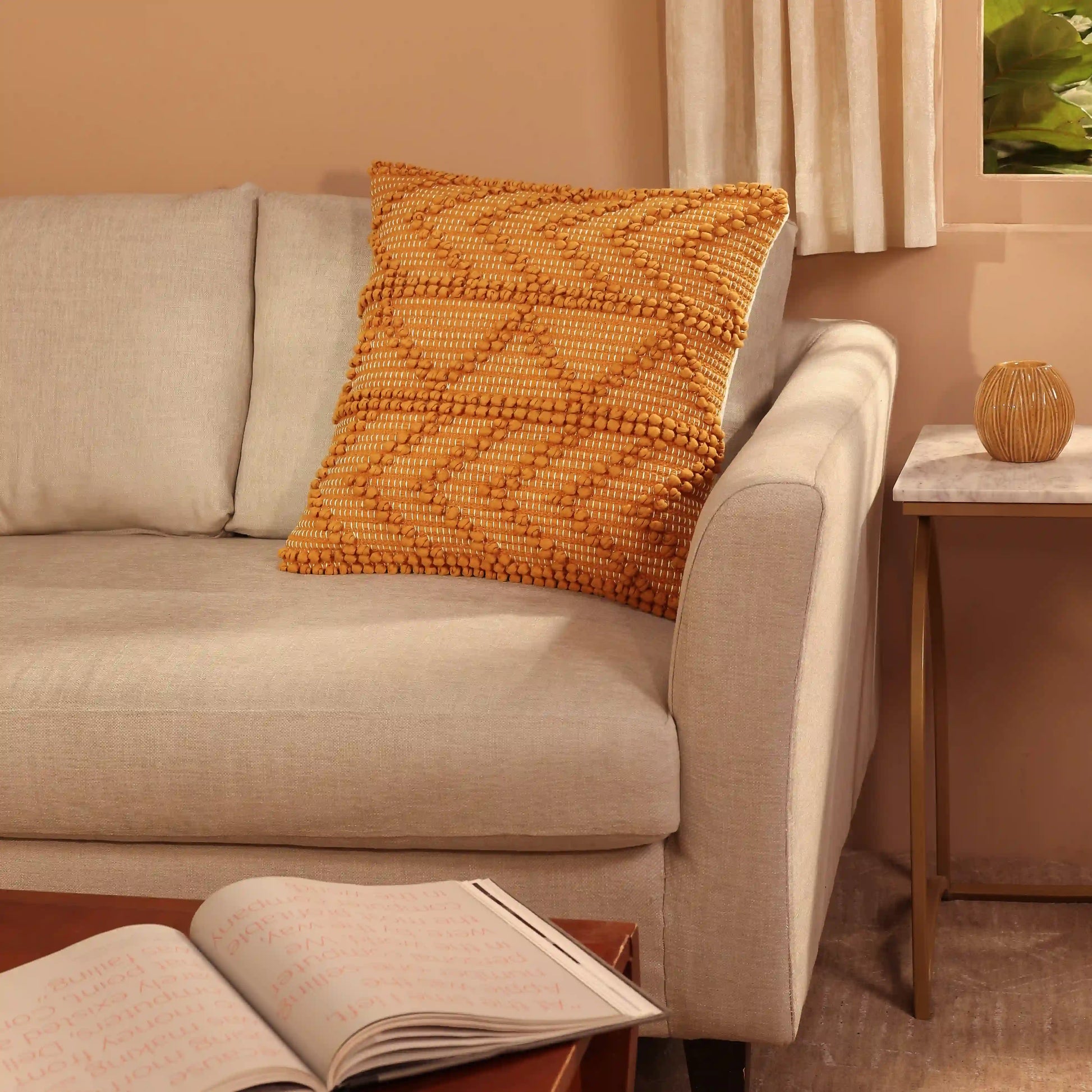 Espricia 100% Cotton Cushion Cover | Boho Soul Fiery Rust / Cushion Cover (51cm x 51cm)