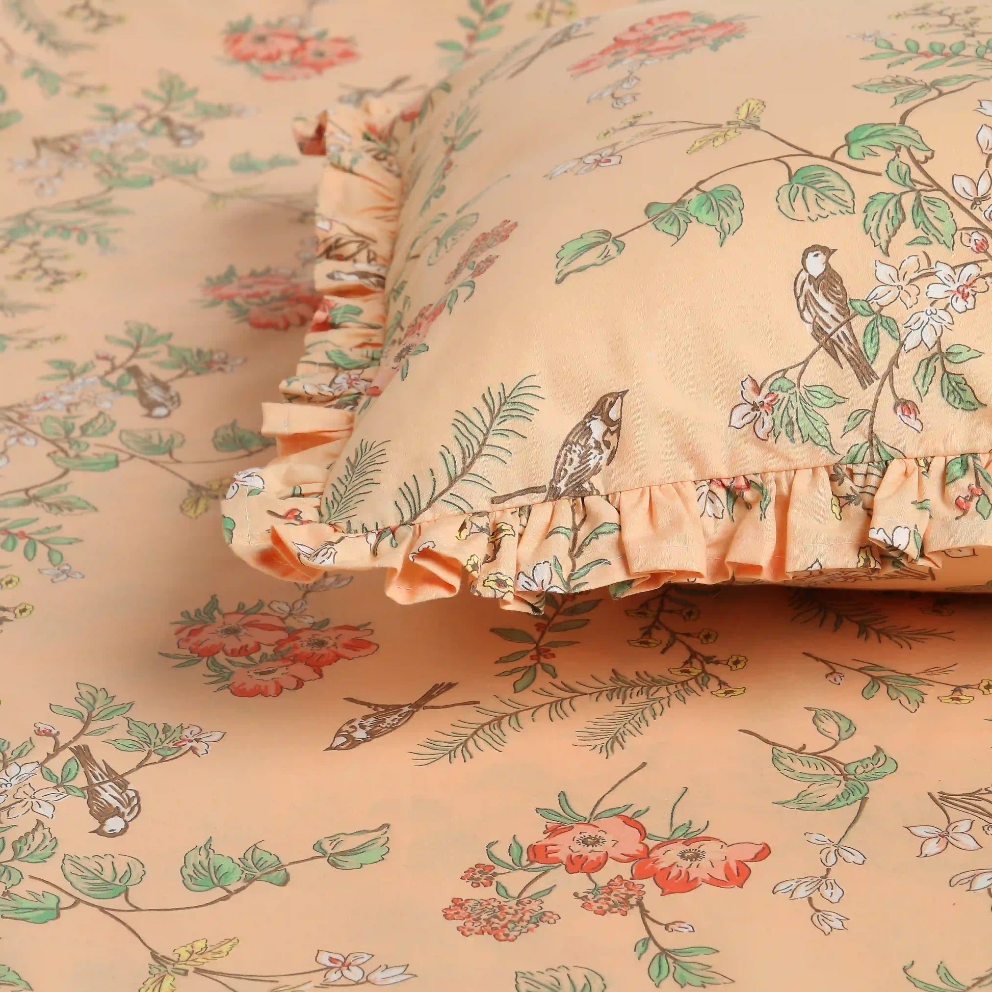 Bloomshire Luxe 100% Cotton Bedsheet Set Peach / Super King