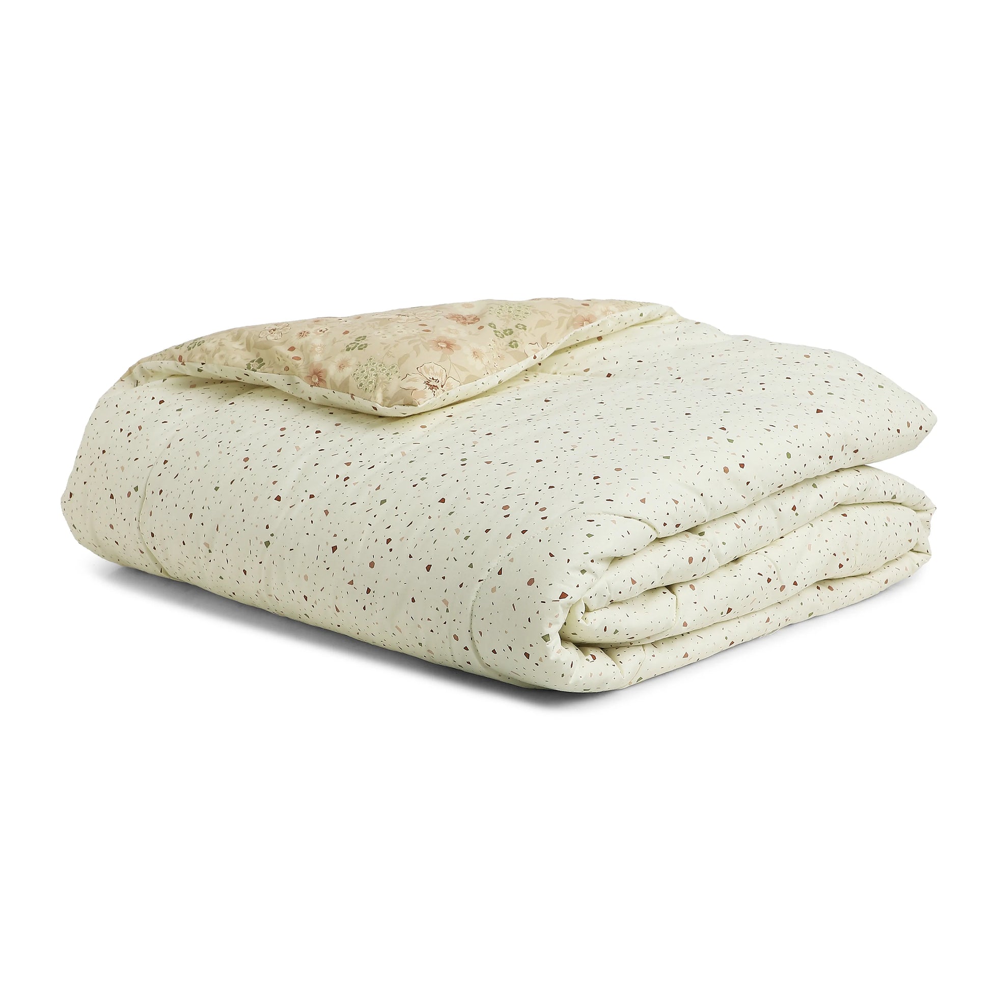 Mishella Printed Cream Bedding Set-3 (Dbl Bedsheet + Dbl Comforter) Cream / Double