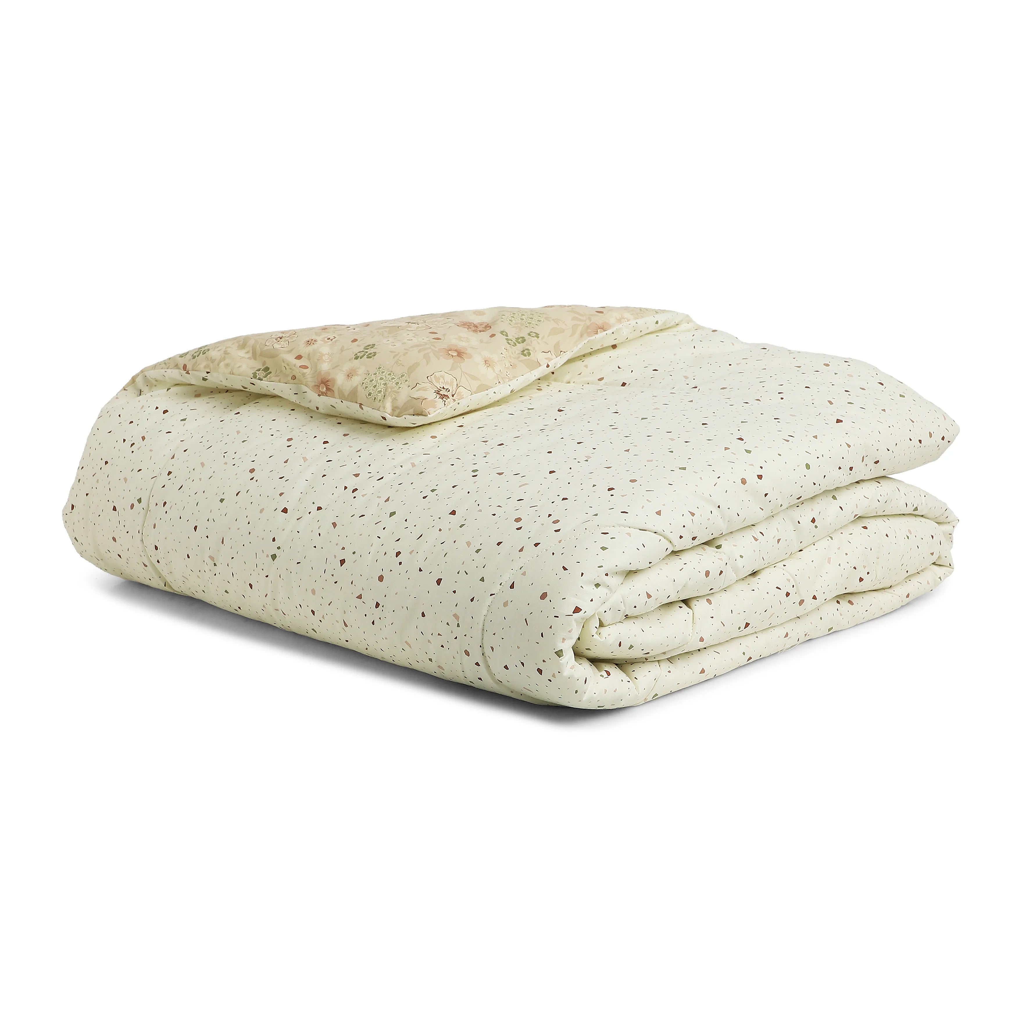 Mishella Printed Cream Bedding Set-3 (Dbl Bedsheet + Dbl Comforter) Cream / Double
