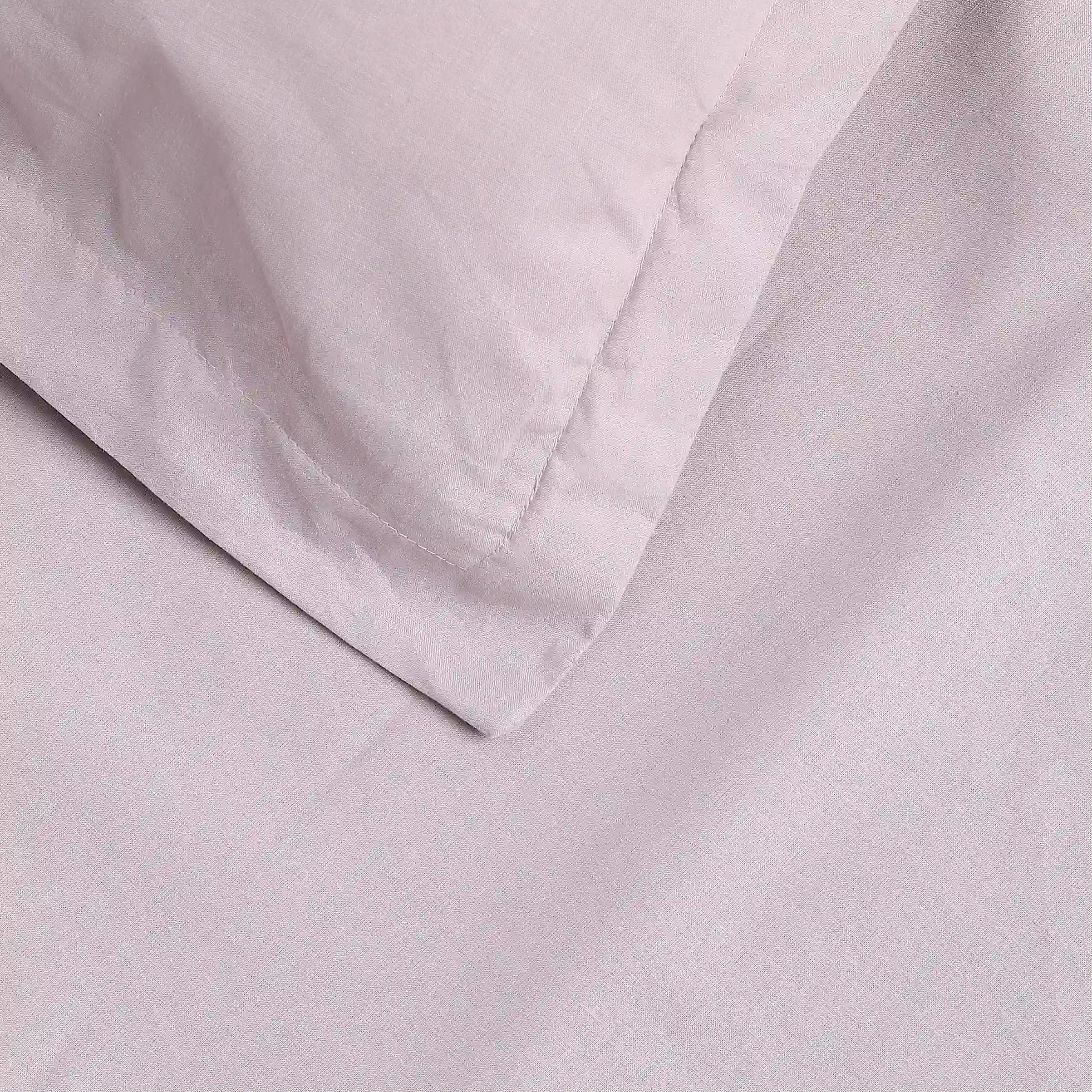 Paleto | Everyday Hues Solid Dyed Cotton Bedsheet Set-Grey Lavender Grey Lavender / Super King