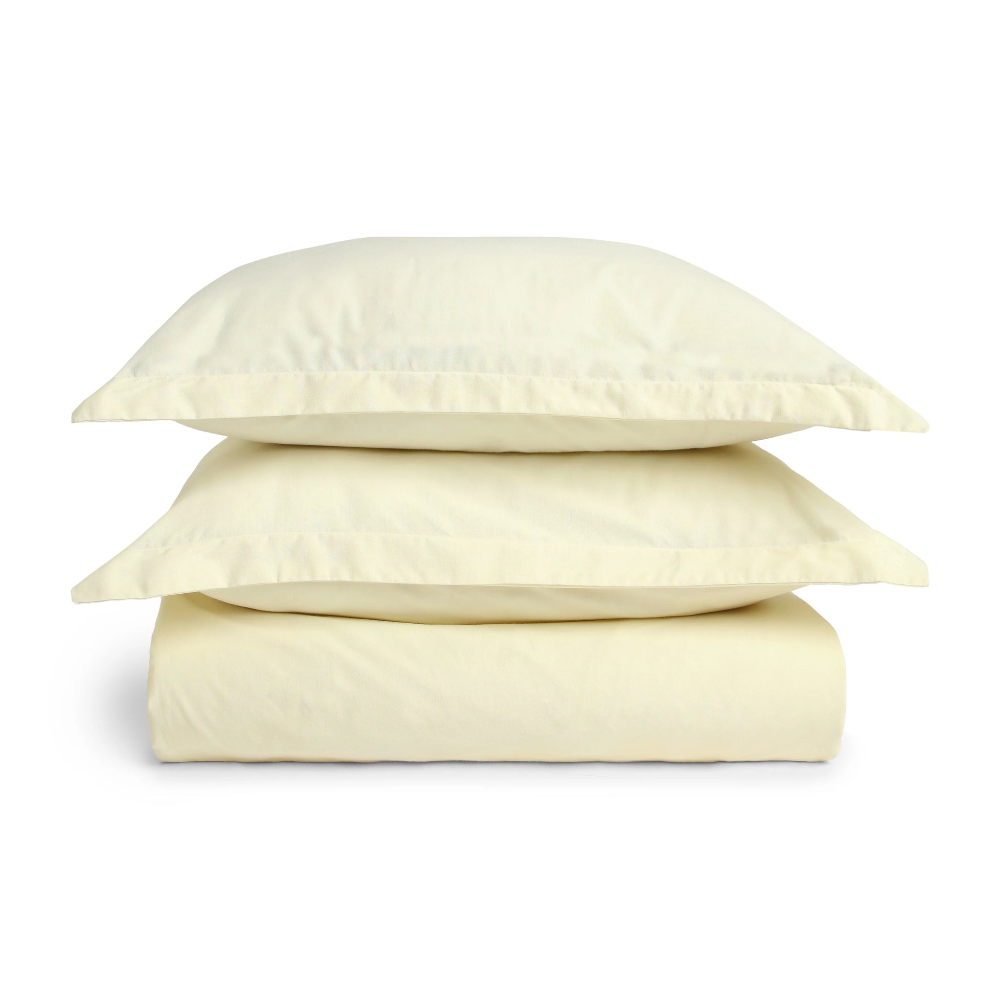 Paleto | Everyday Hues Solid Dyed Cotton Fitted Sheet Set-Ivory Ivory / Queen