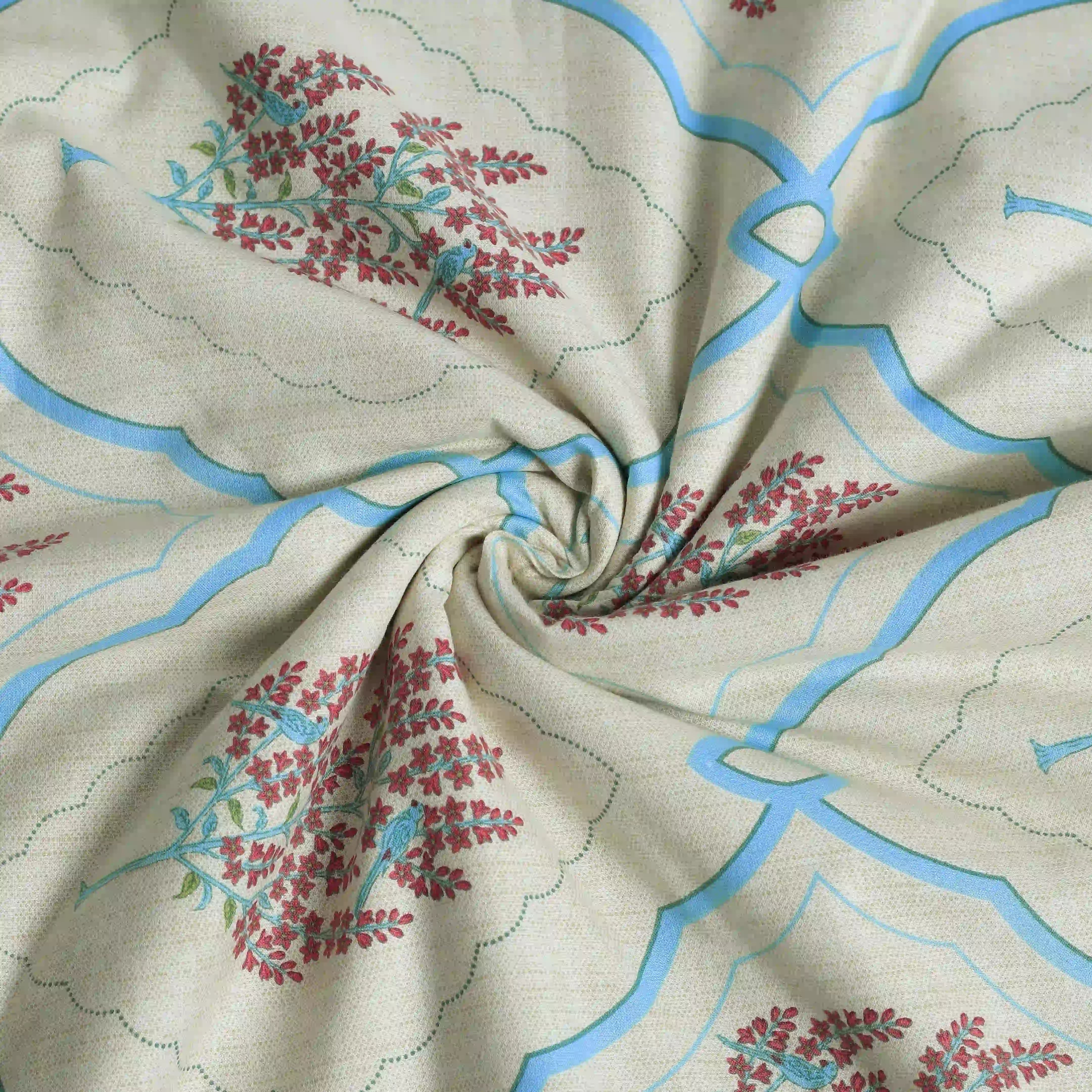 Chippa Lane | Contemporary Indian Print Design Reversible Dohar with Super Soft Flannel Layering-Sage Bloom Sage Bloom / Double