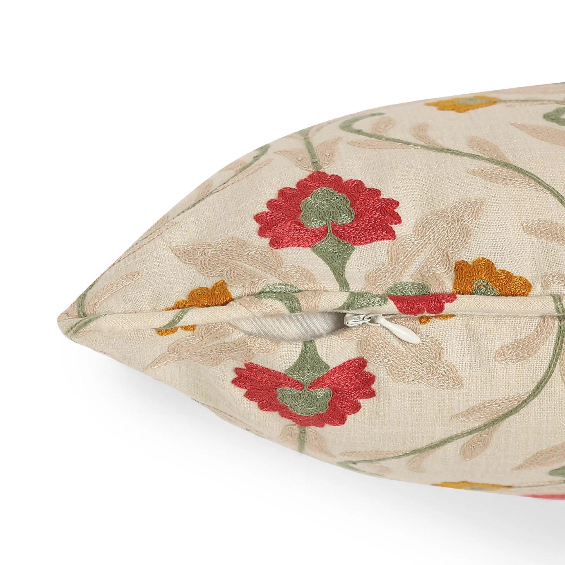 Espricia Embroidered Cushion Cover | Saanjh Merlot / Cushion Cover (41cm x 41cm)
