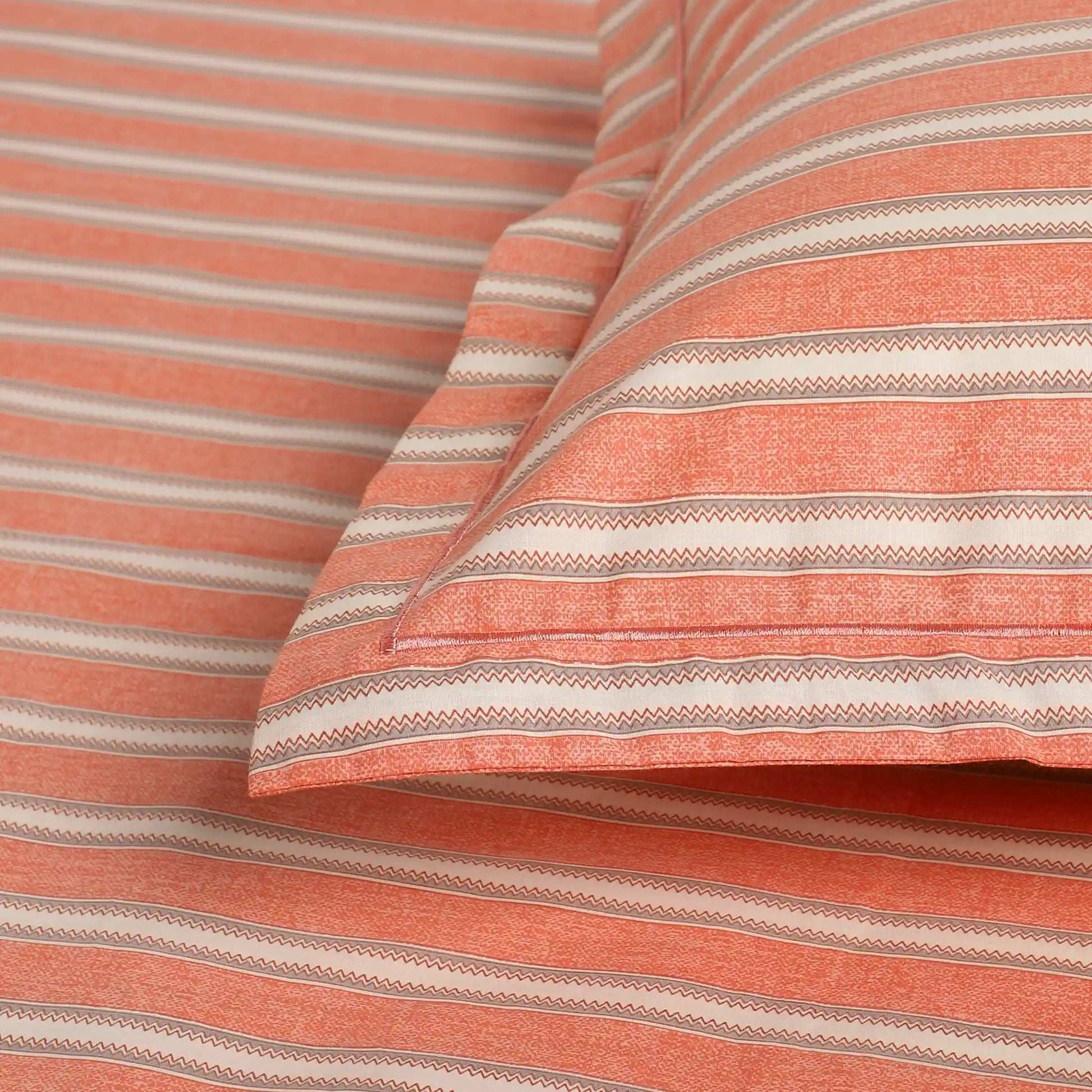 Threadscapes Printed Bedsheet Set-Peach Peach / Super King