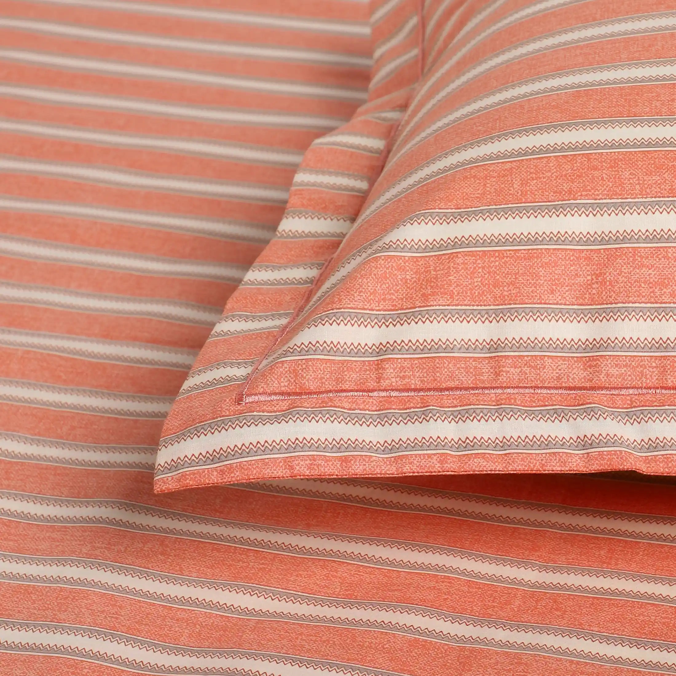 Threadscapes Printed Bedsheet Set-Peach Peach / Super King
