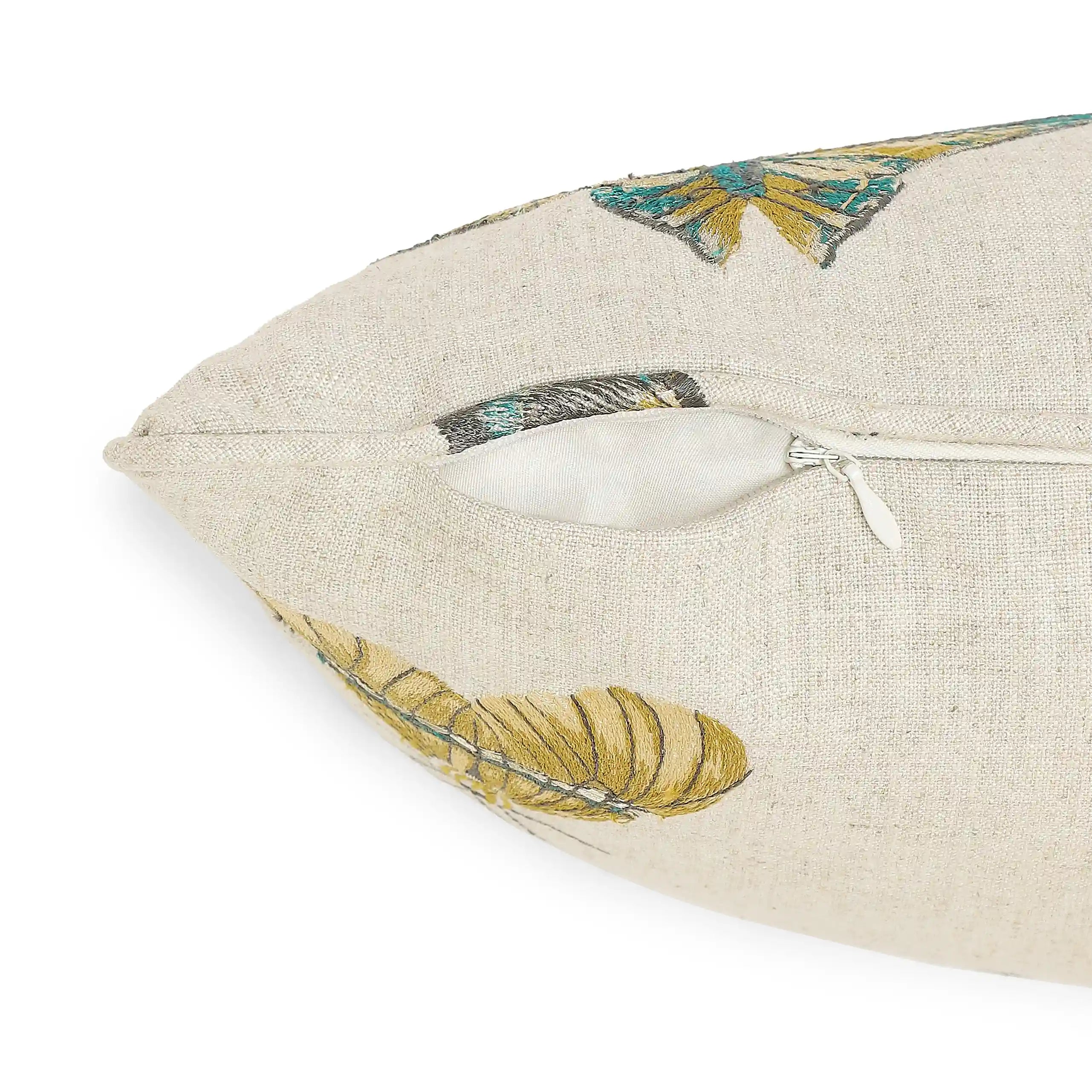 Estrella Embroiderd Cushion Cover | Dragonfly Mystic Teal / Cushion Cover (41cm x 41cm)