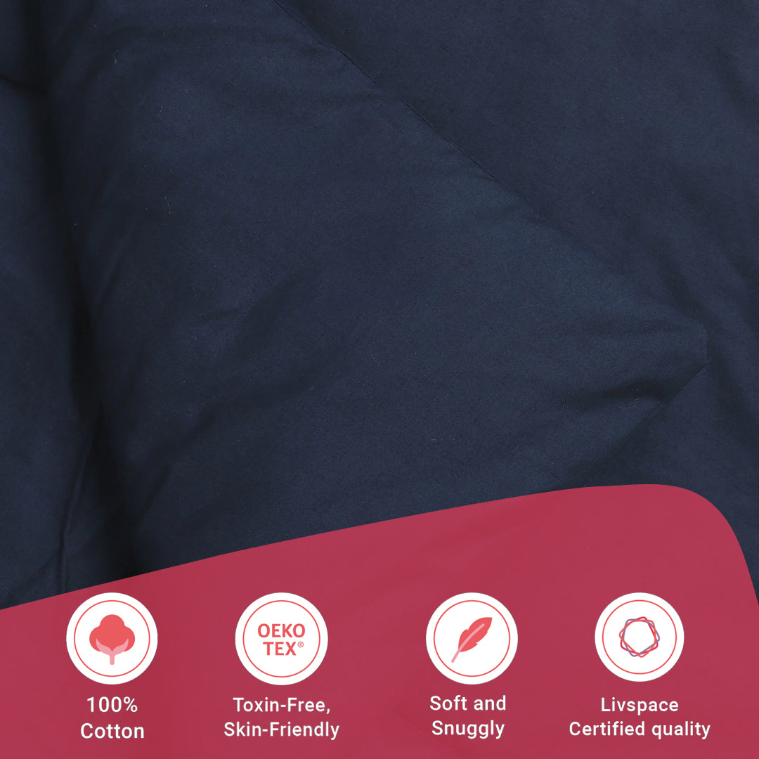 Paleto | Everyday Hues Cotton Solid Dyed 240GSM Comforter for Extra Warmth-Navy