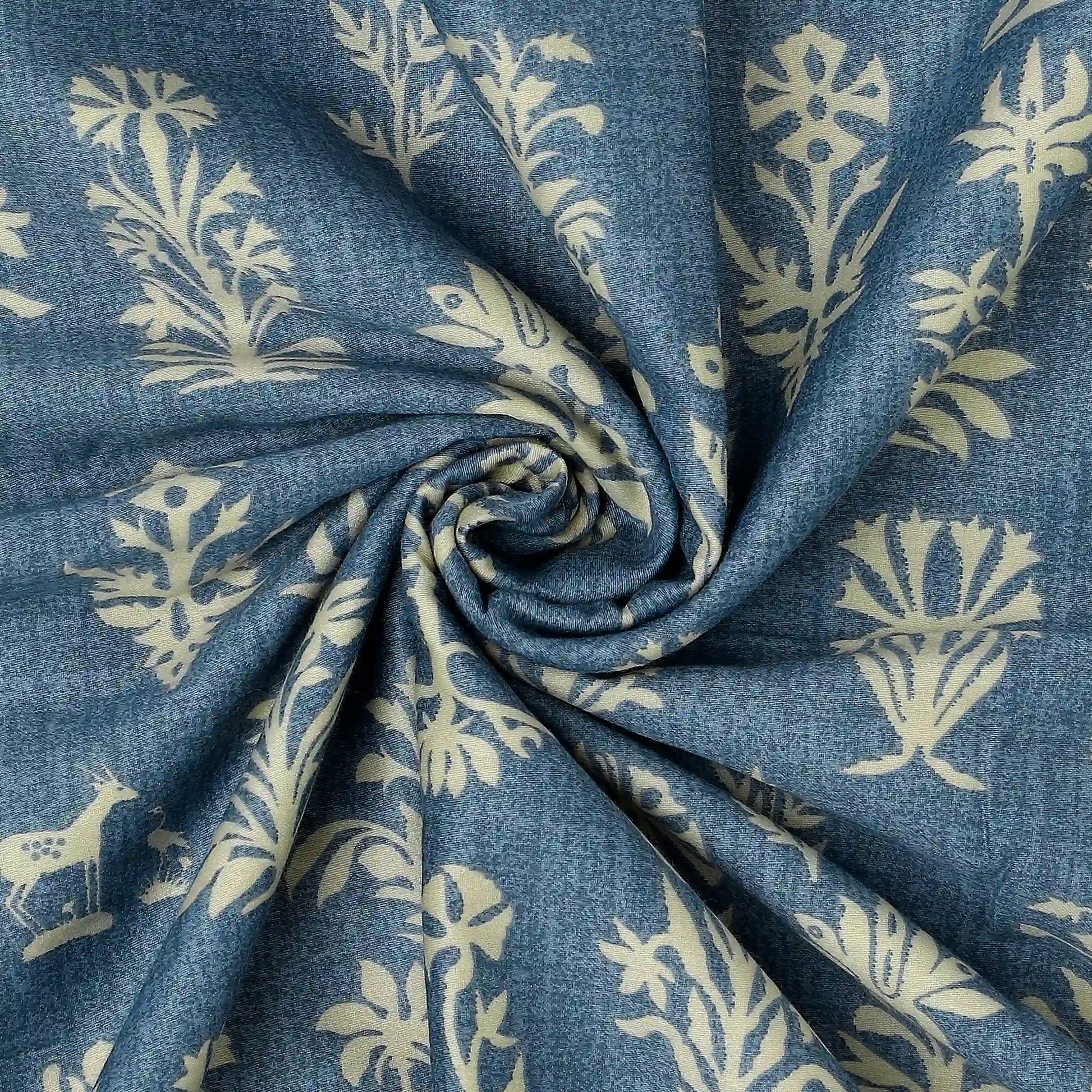Fergana 100% Cotton Dohar Dark Blue / Single