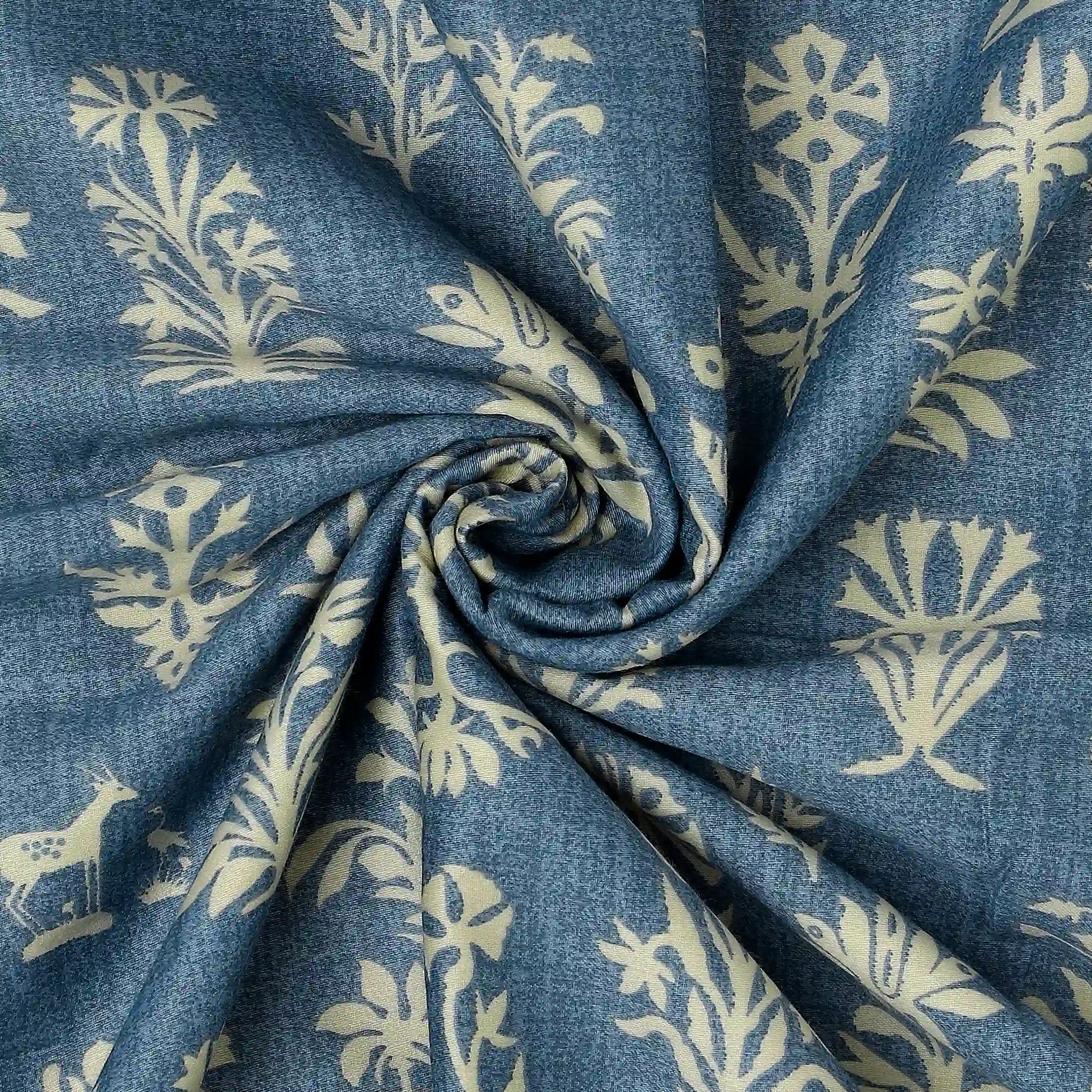 Fergana 100% Cotton Dohar Dark Blue / Single