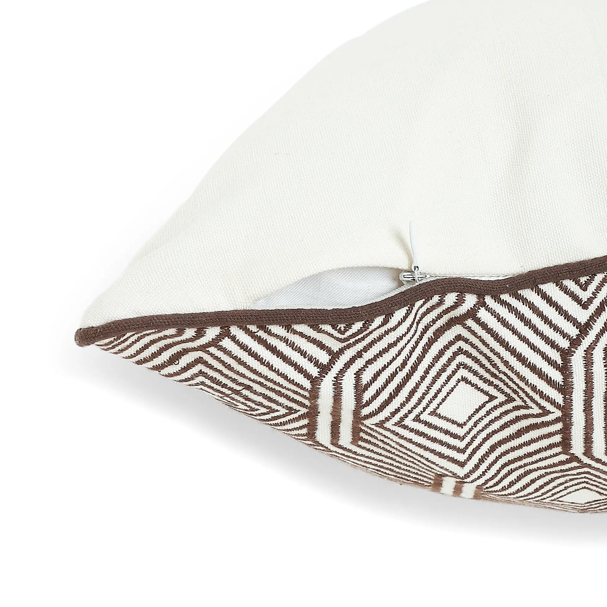 Espricia Embroidered Cushion Cover | Tile & Thread Oakwood / Cushion Cover (51cm x 51cm)