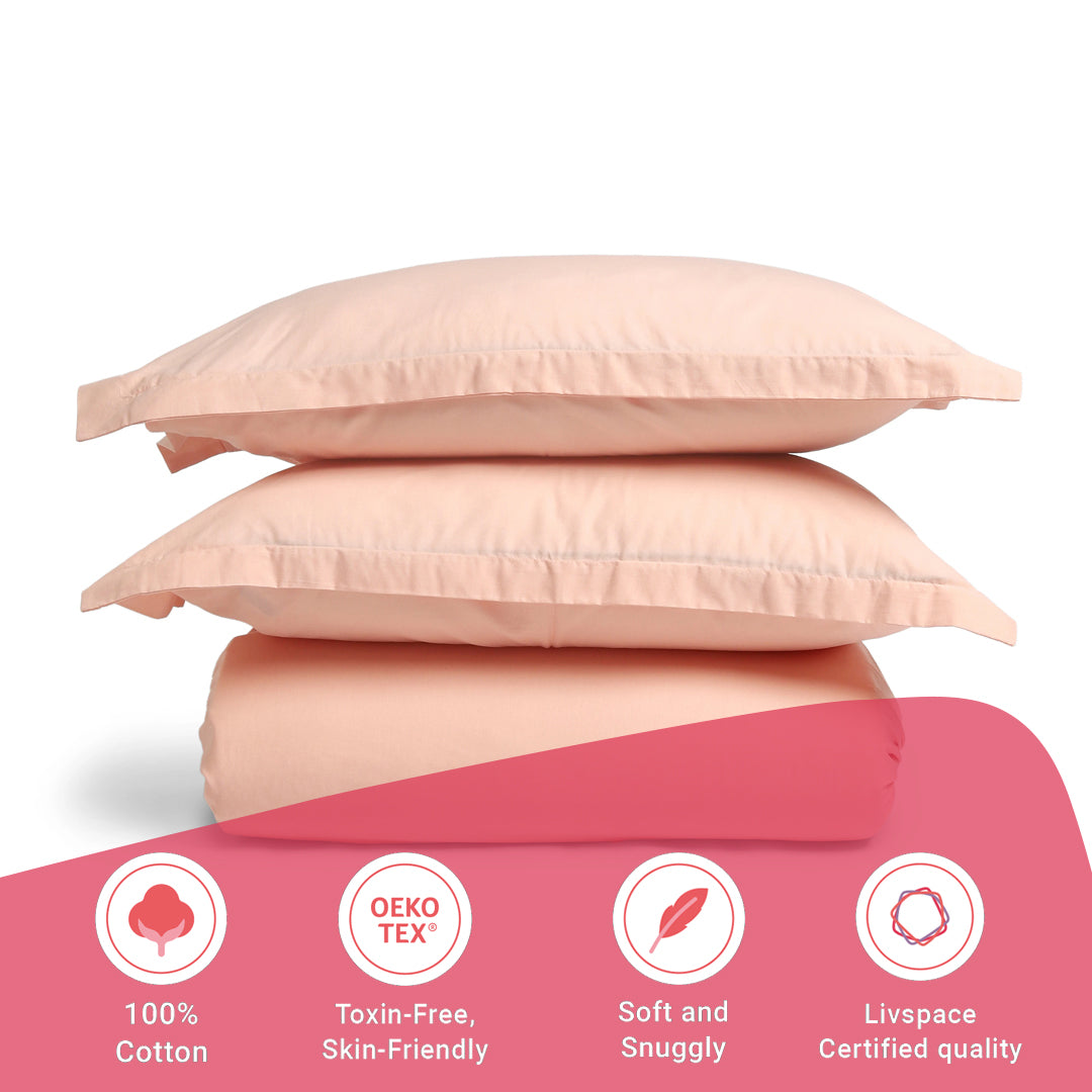 Paleto | Everyday Hues Solid Dyed Cotton Fitted Sheet Set-Veiled Rose