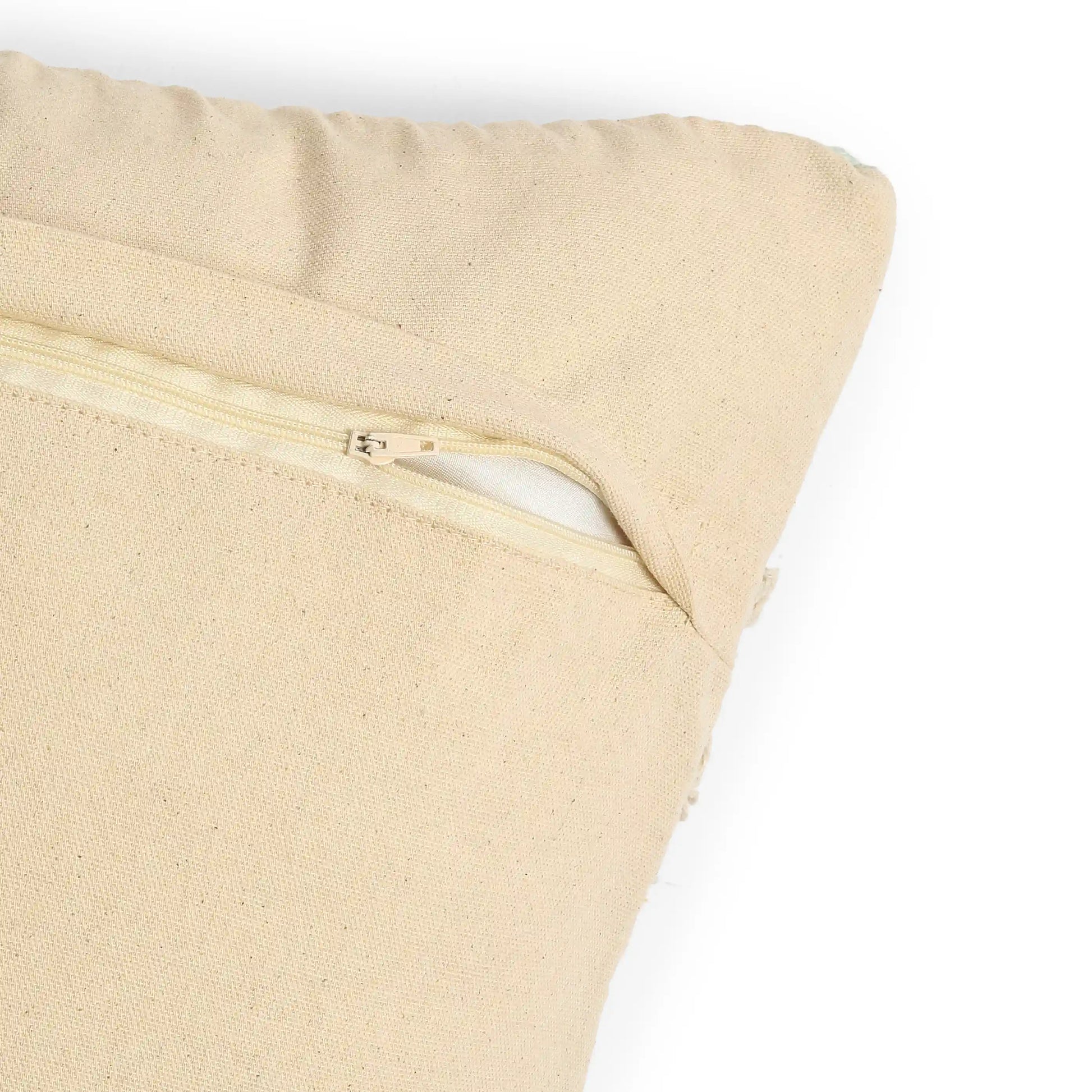 Vissencia 100% Cotton Woven Cushion Cover | Earthy Hues Ice Grey / Cushion Cover (41cm x 41cm)