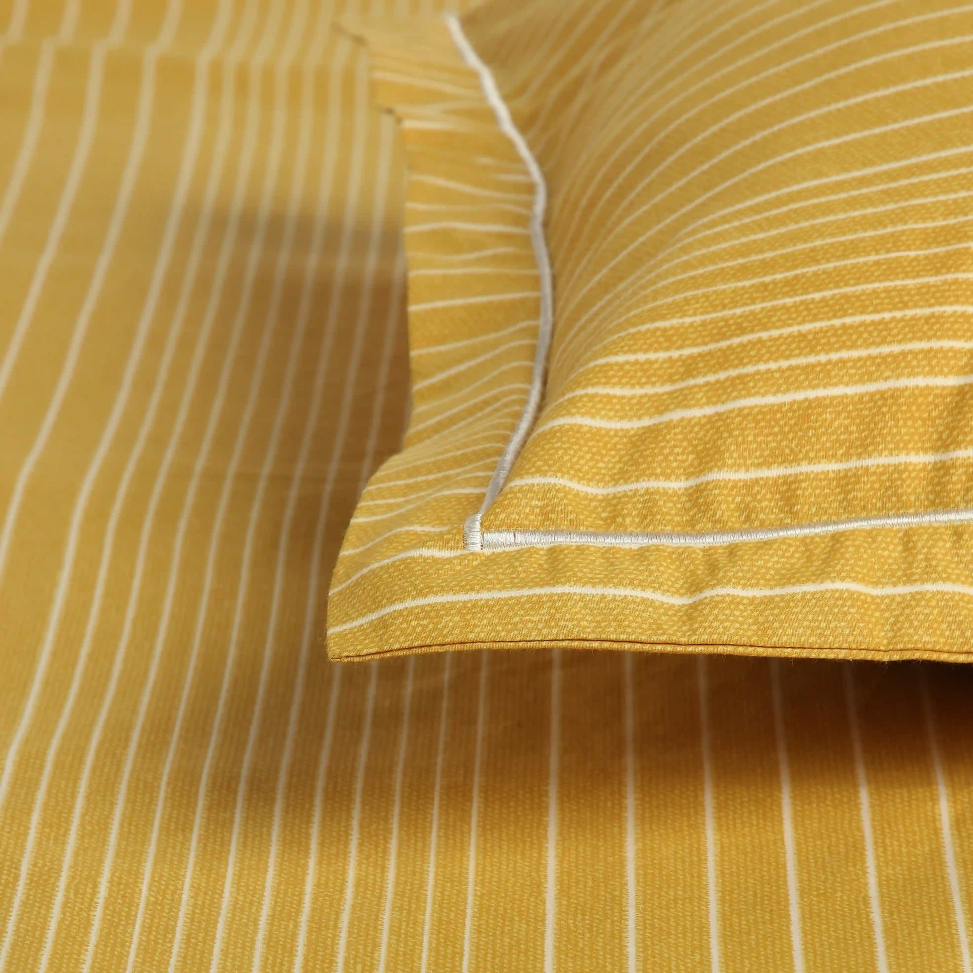 Threadscapes Printed Bedsheet Set-Mustard Mustard / Double