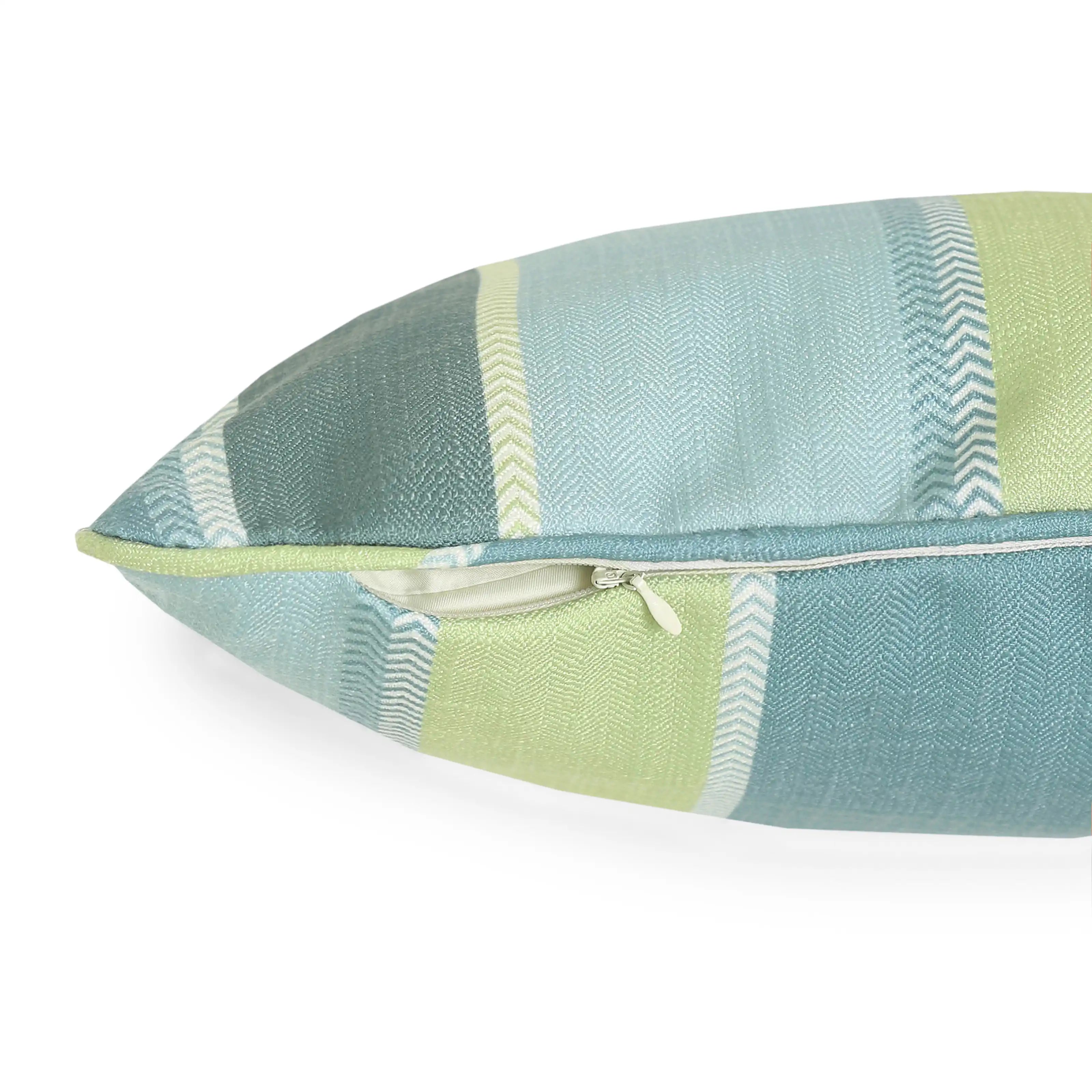 Espricia Printed Cushion Cover | Stripe Story Mystic Teal / Cushion Cover (41cm x 41cm)