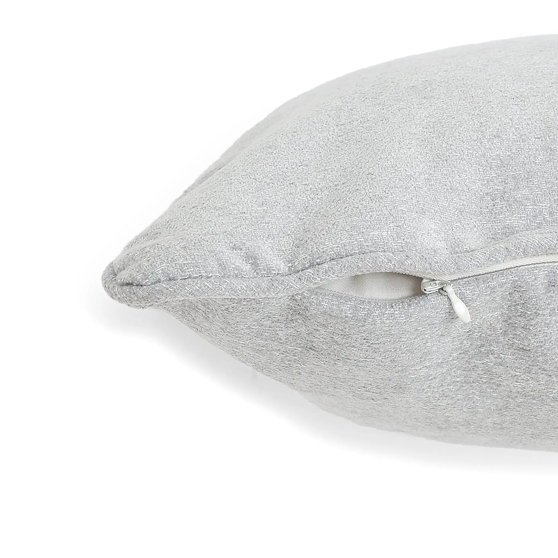Vissencia Solid Cushion Cover | Textured Crush Silver Ash / Cushion Cover (51cm x 51cm)