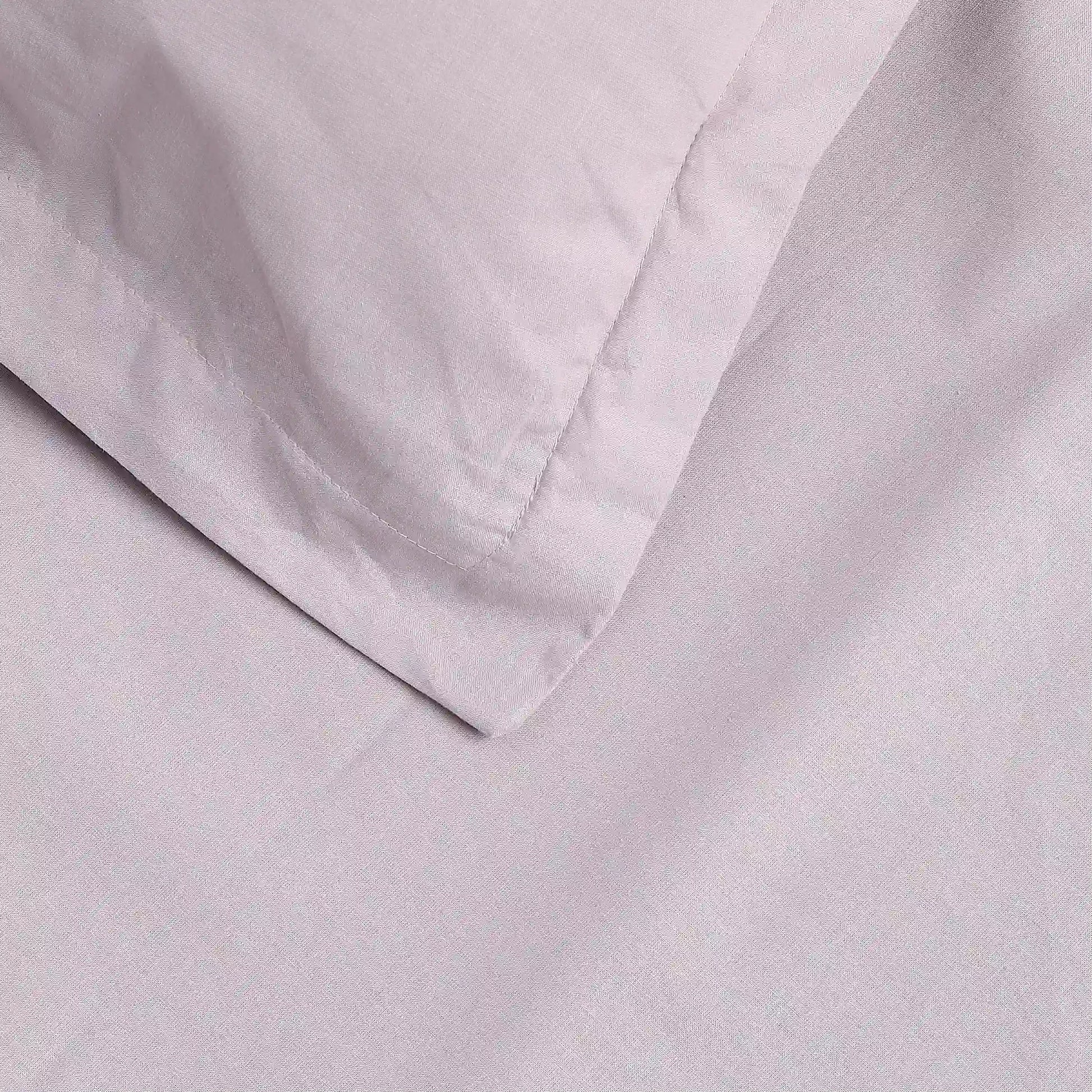 Paleto | Everyday Hues Solid Dyed Cotton Bedsheet Set-Grey Lavender Grey Lavender / Single