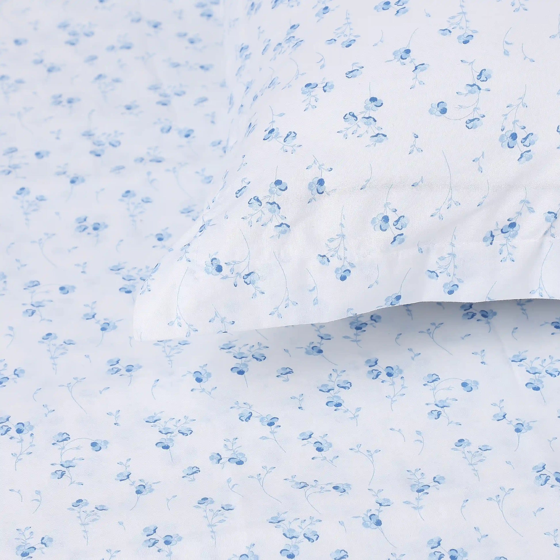 Bloomshire Classic | Everyday Charm Printed Cotton Bedsheet Set-Ocean Blue Ocean Blue / Queen