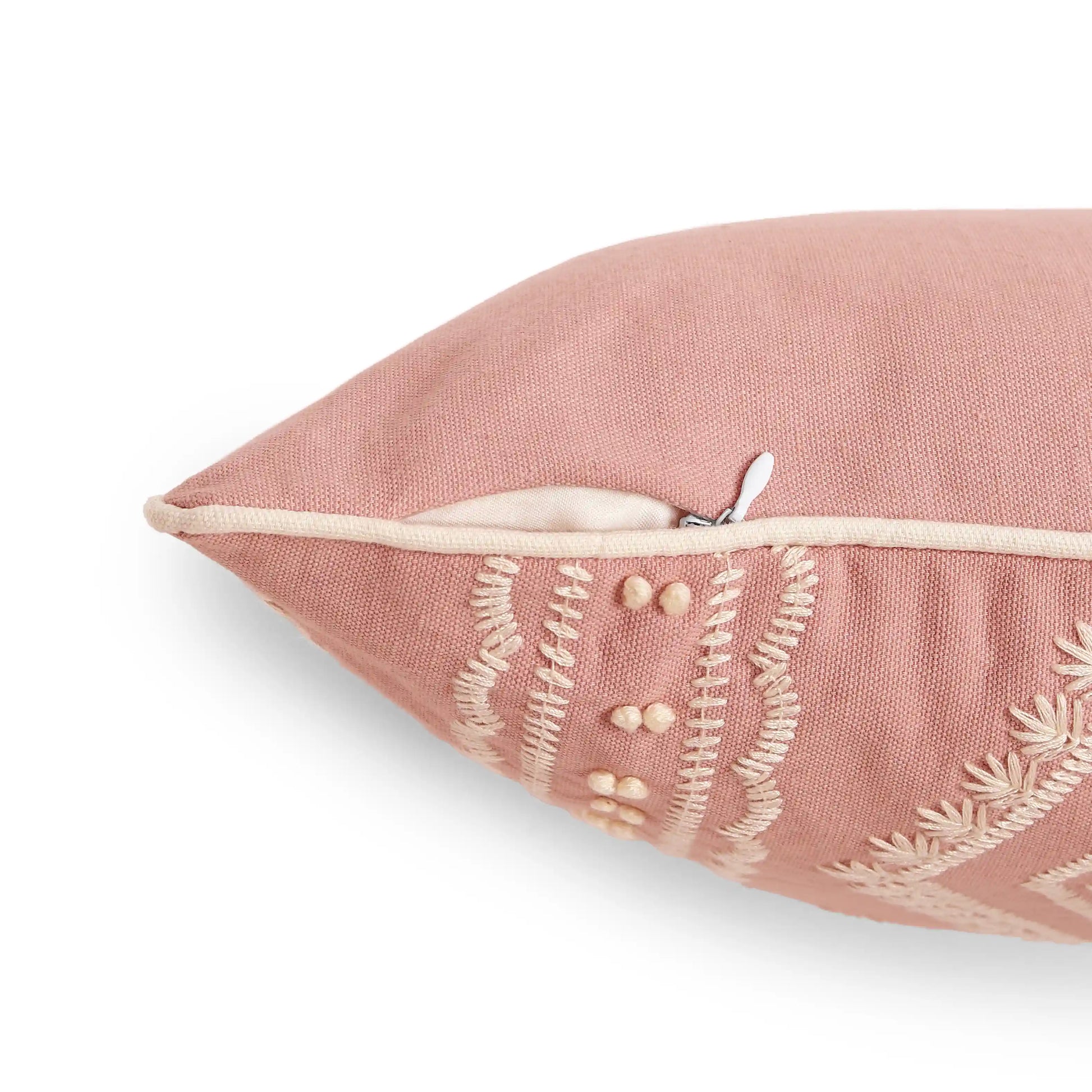 Espricia Embroidered Cushion Cover | Floral Mirage Sunset Peach / Cushion Cover (41cm x 41cm)