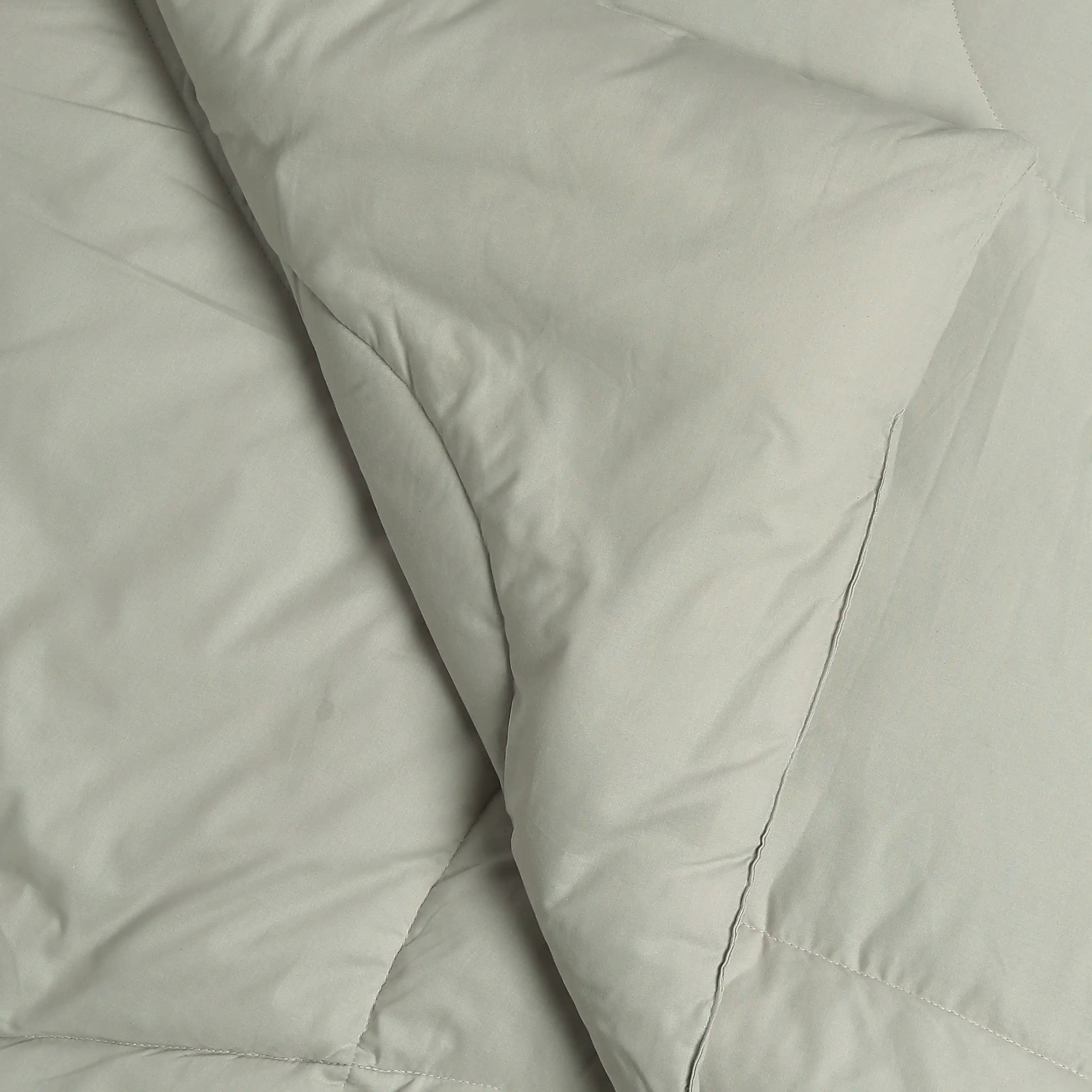 Paleto | Everyday Hues Cotton Solid Dyed 240GSM Comforter for Extra Warmth-Silver Silver / Double