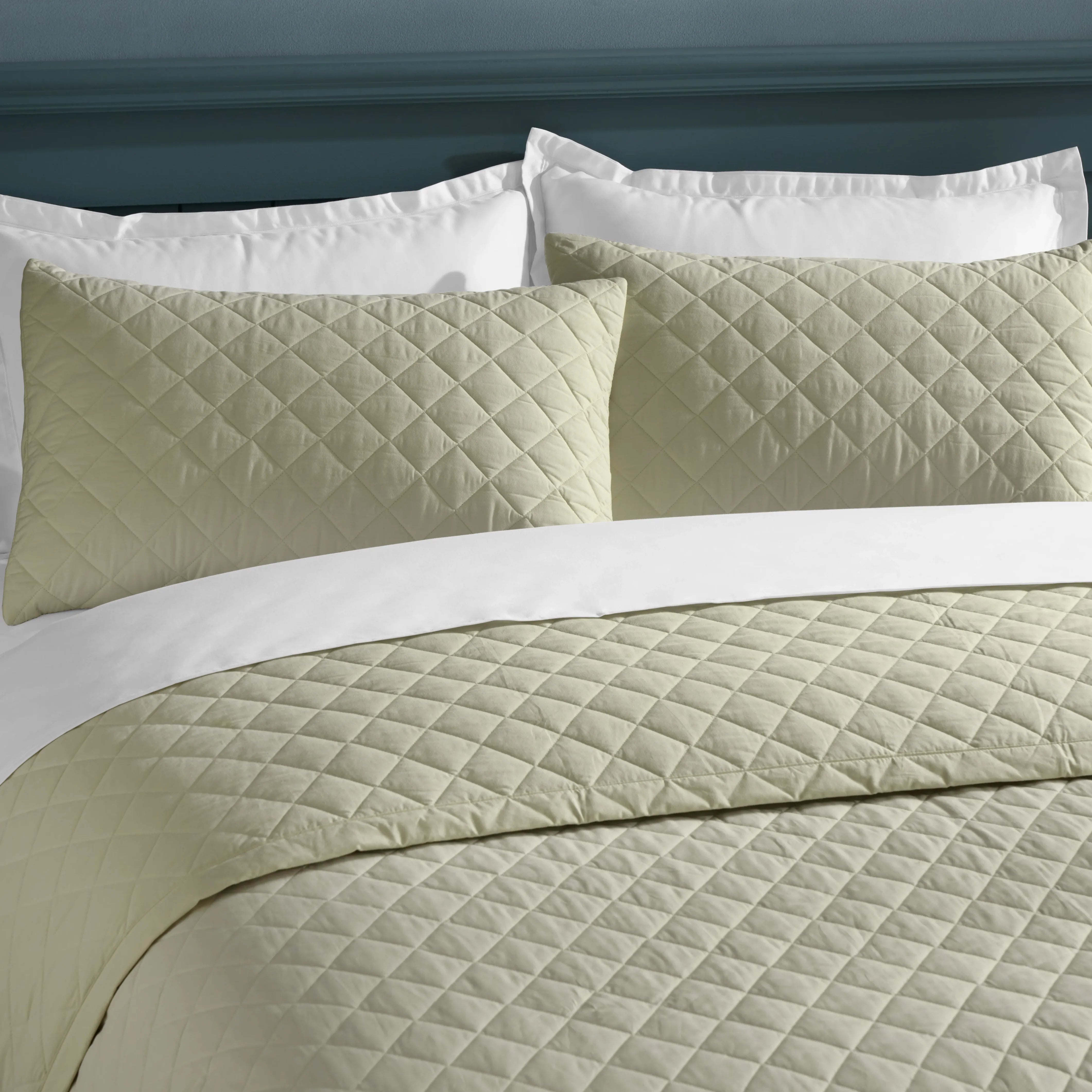Nuvola | Luxurious Solid Dyed Diamond Quilted Cotton Bedcover Set Linen