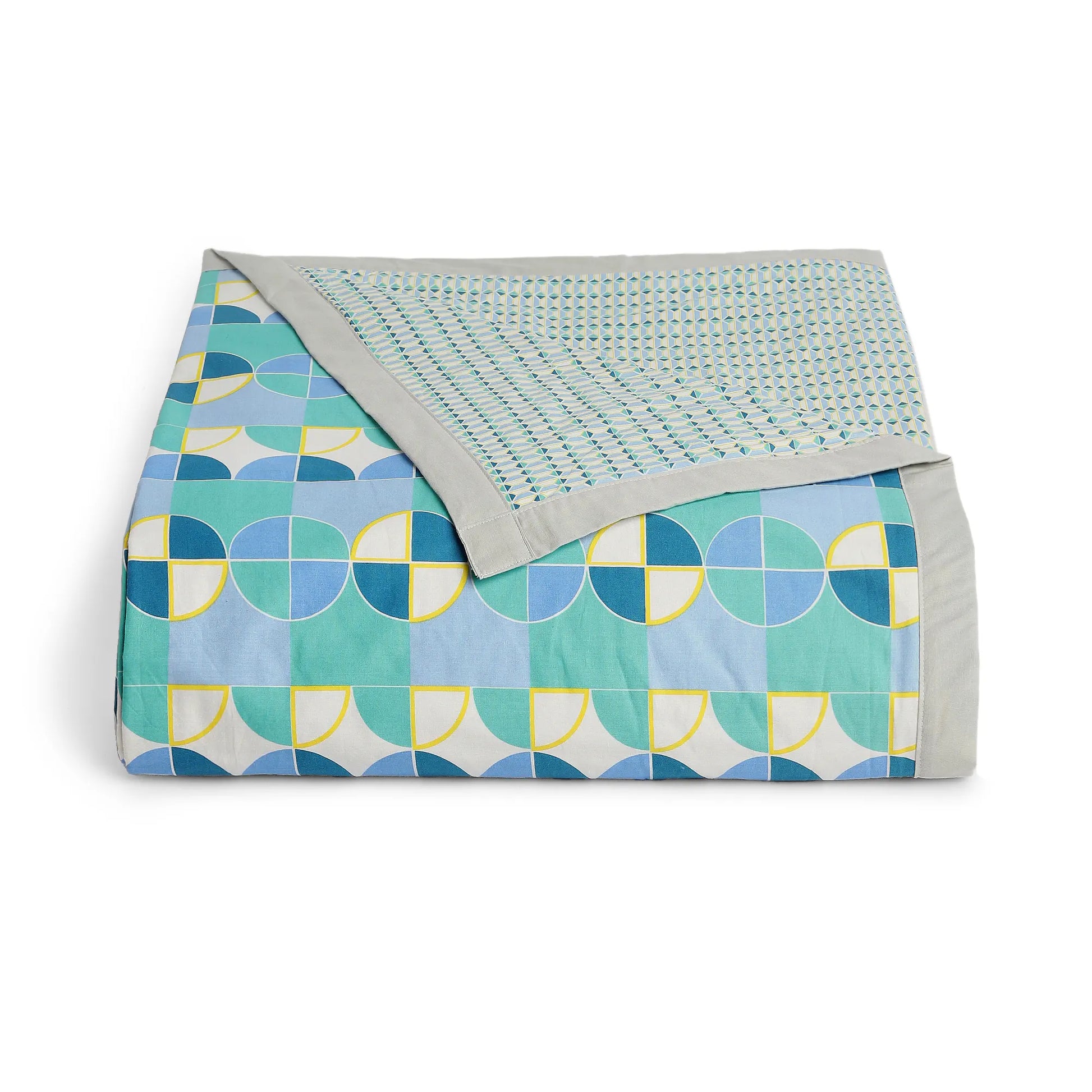 Mishella Printed Kaleido Teal Bedding Set-1 (Dbl Bedsheet + Dbl Dohar) Kaleido Teal / Double