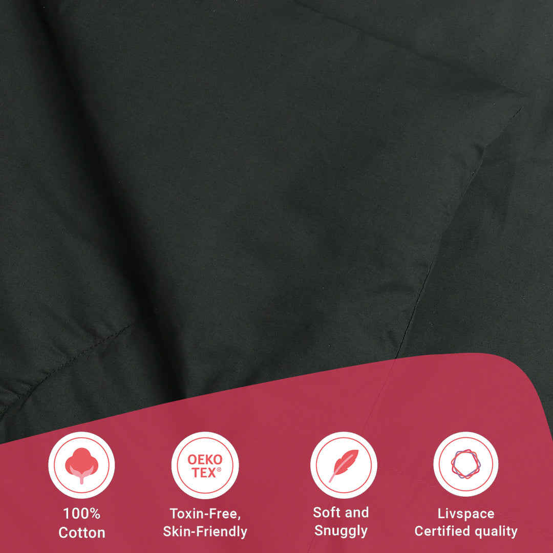 Paleto | Everyday Hues Cotton Solid Dyed 120GSM Comforter-Dark Grey