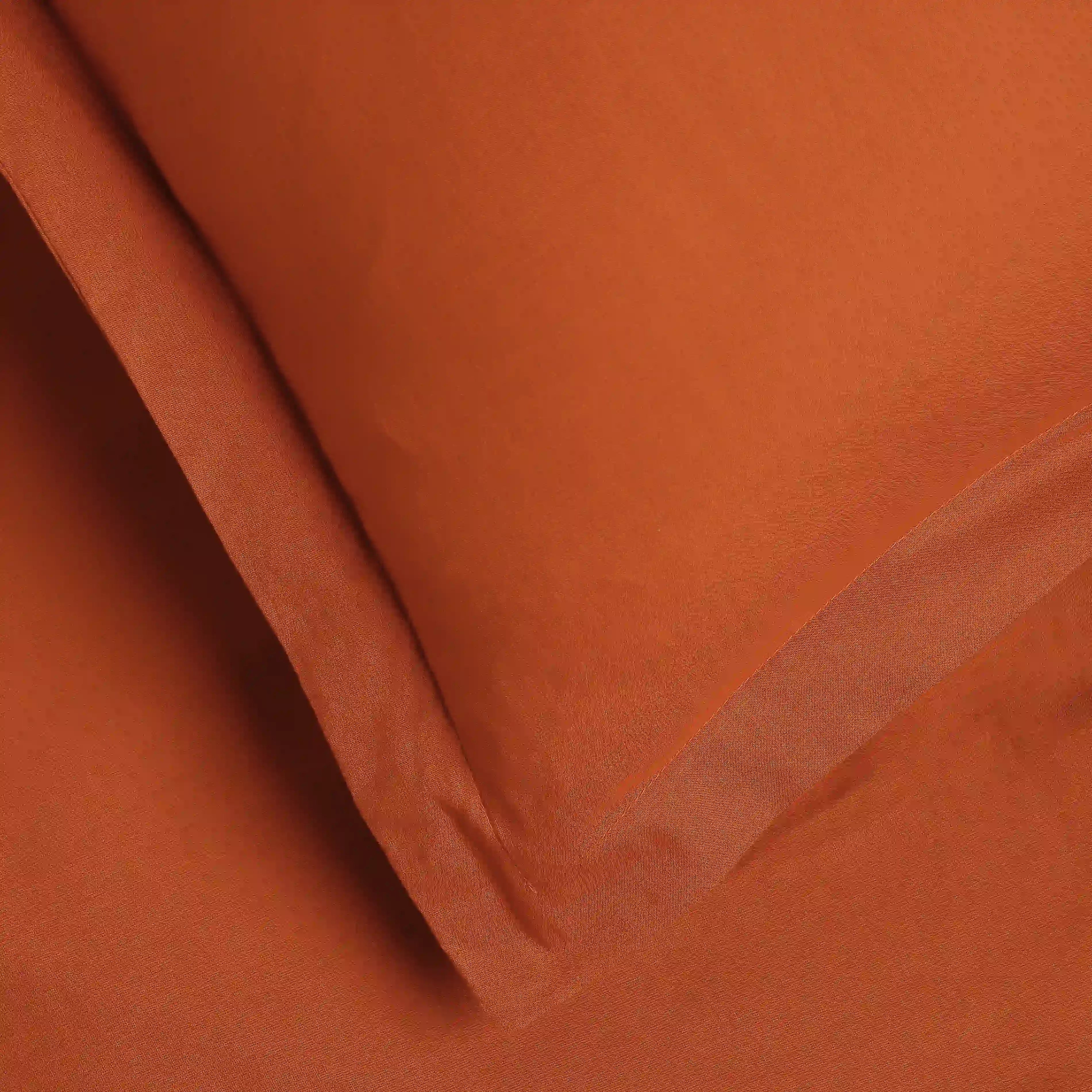 Paleto | Everyday Hues Solid Dyed Cotton Bedsheet Set-Rust Rust / Single