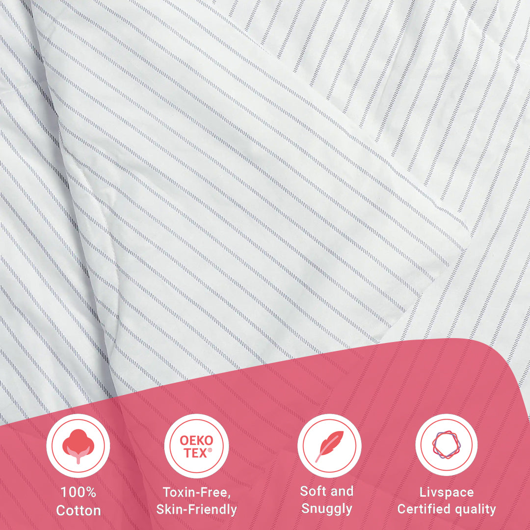 Bloomshire Classic | Everyday Charm Printed 120GSM Reversible Comforter-Blue