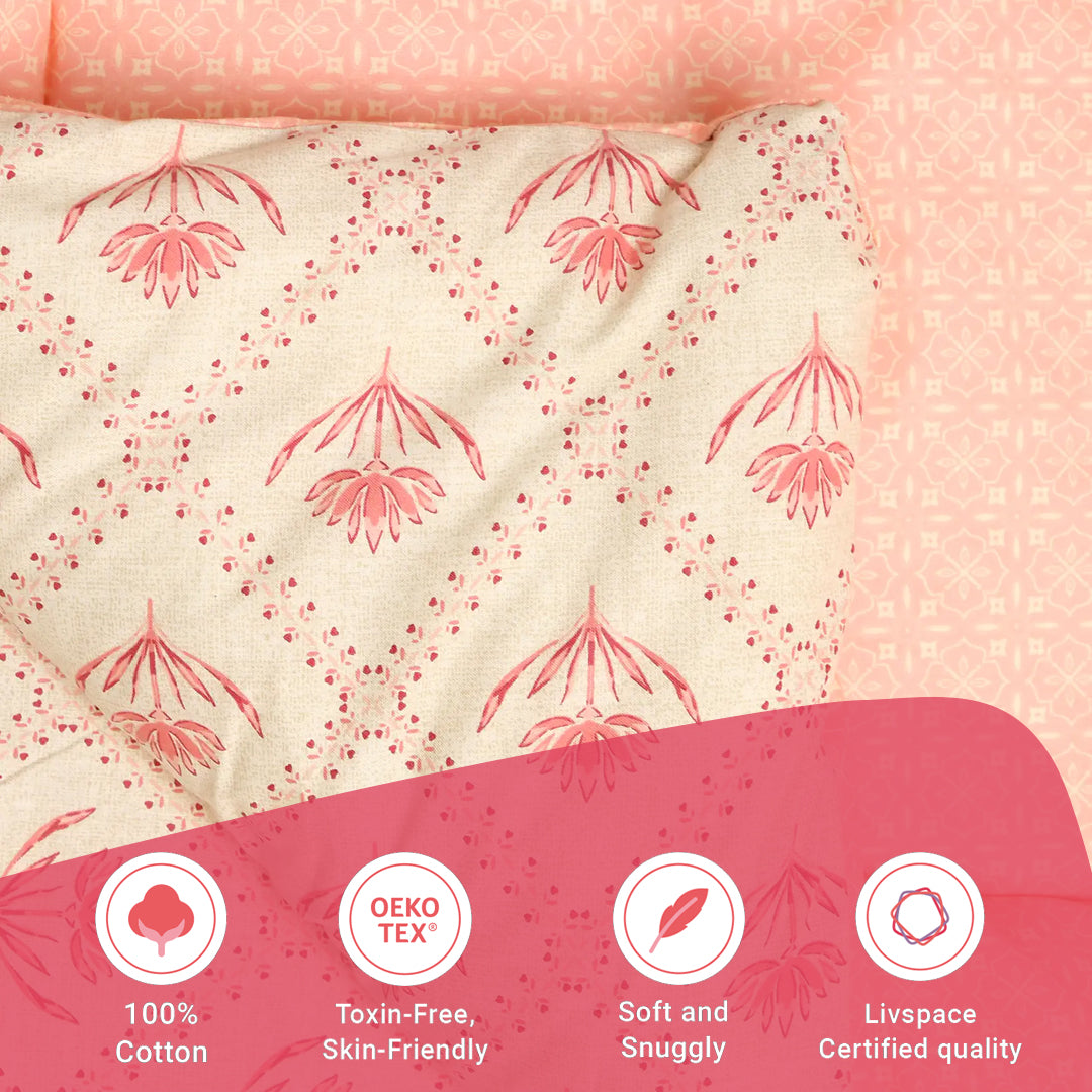 Chippa Lane | Contemporary Indian Print Design 120GSM Reversible Comforter-Red