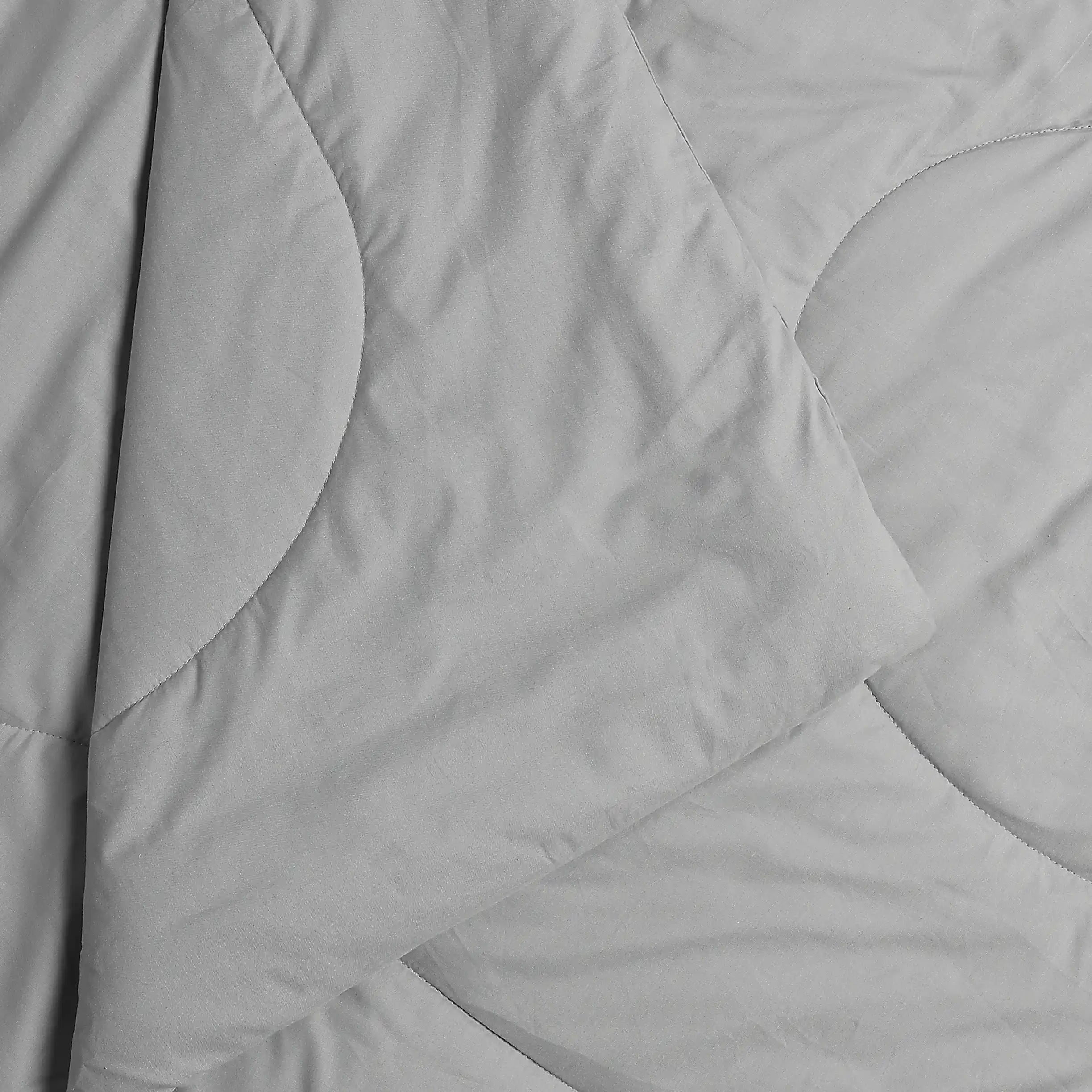 Paleto | Everyday Hues Cotton Solid Dyed 120GSM Comforter-Grey Grey / Double