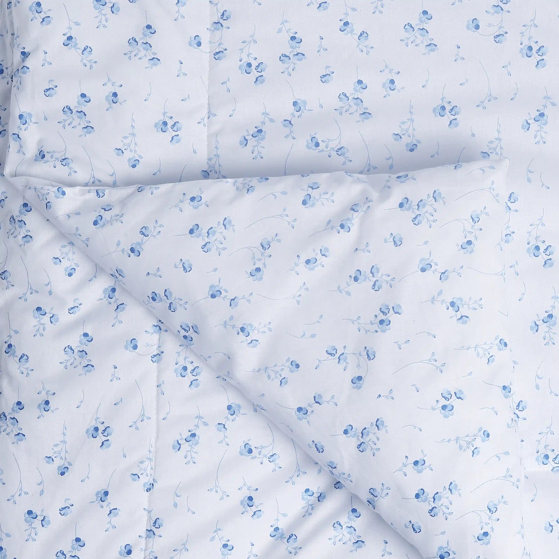 Bloomshire Classic | Everyday Charm Printed 120GSM Reversible Comforter-Ocean Blue Ocean Blue / Double