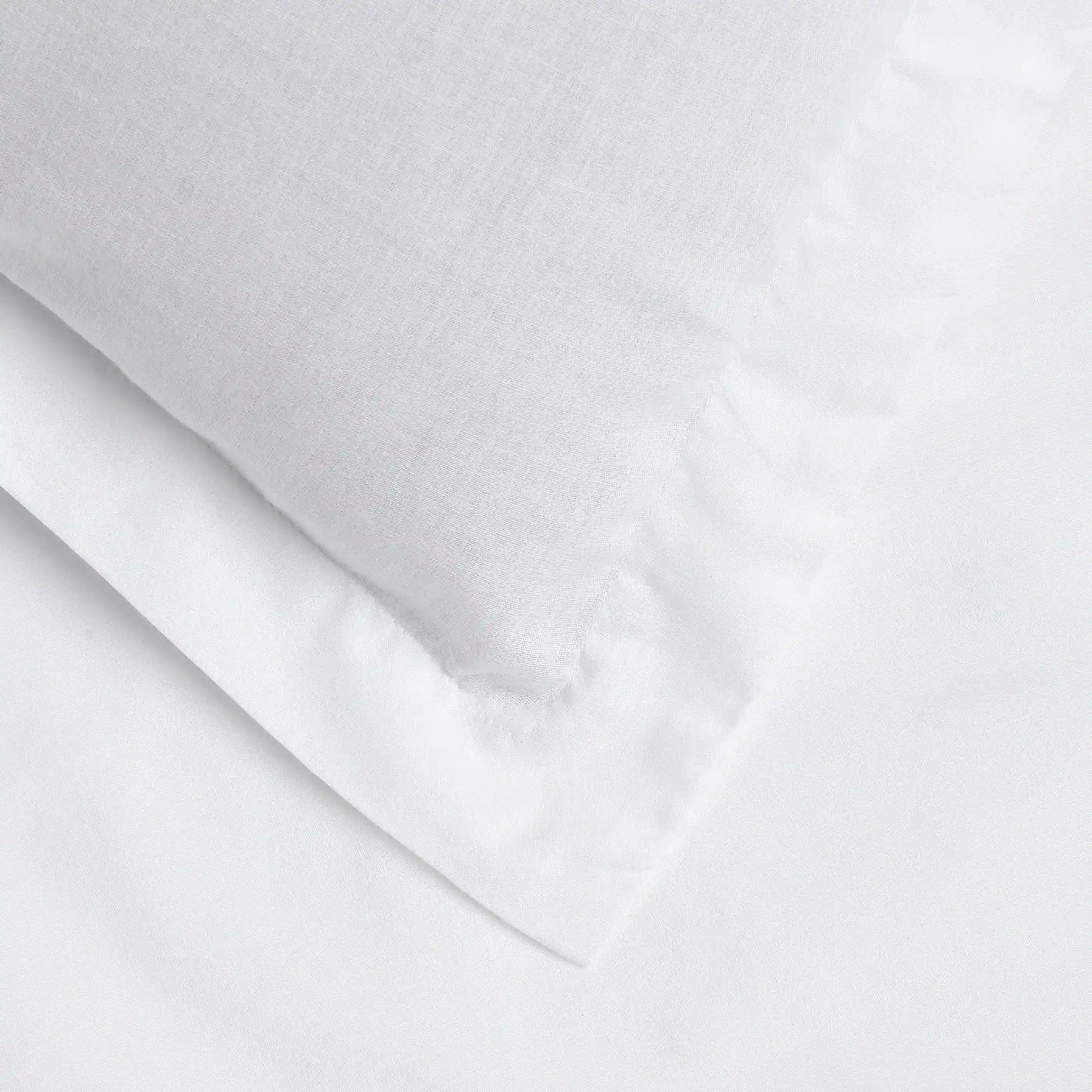 Paleto | Everyday Hues Solid Dyed Cotton Bedsheet Set-White White / Super King