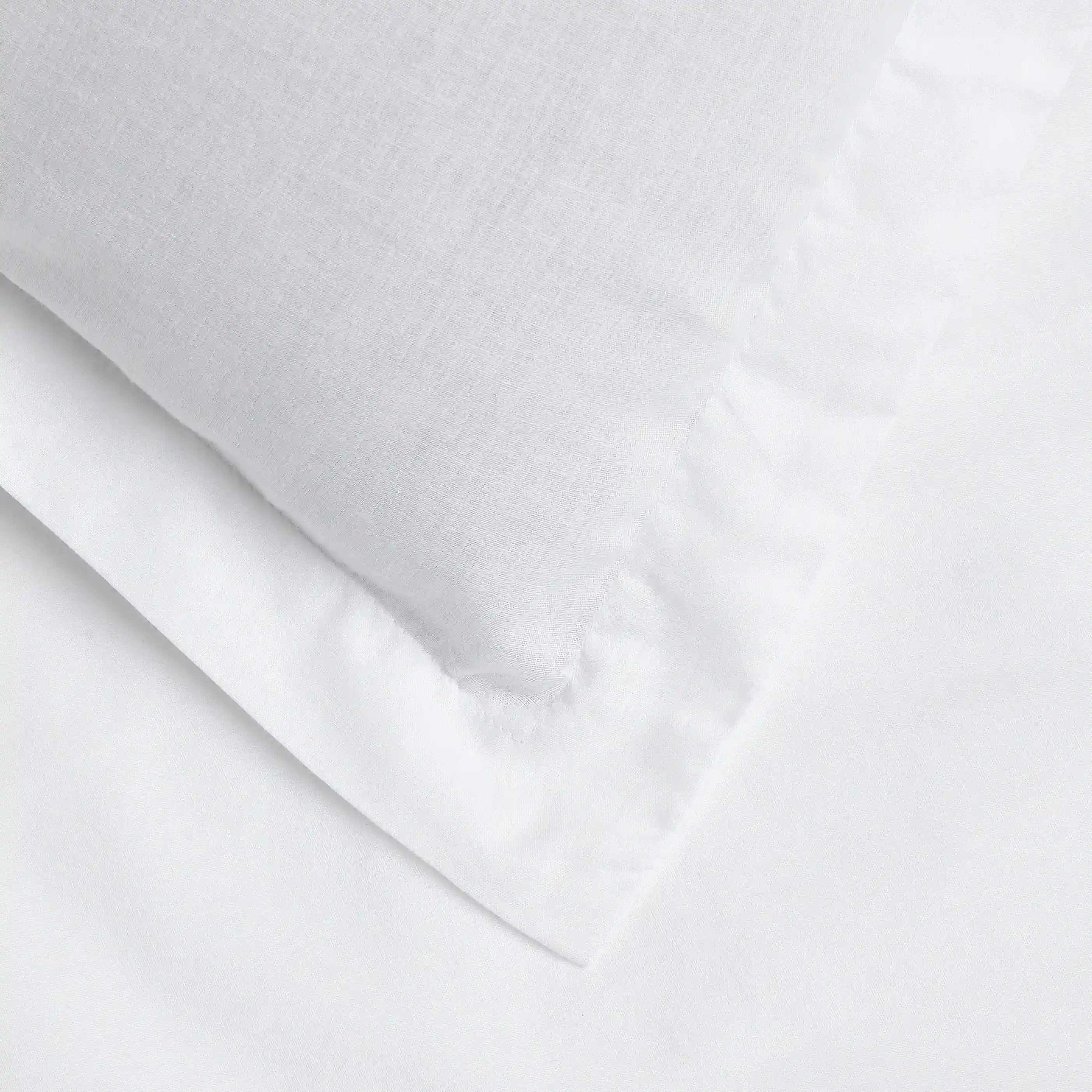Paleto | Everyday Hues Solid Dyed Cotton Bedsheet Set-White White / Super King